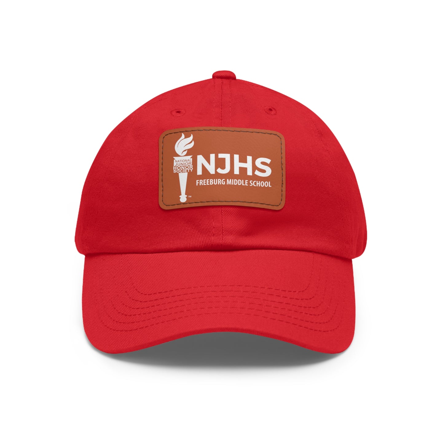 Freeburg Middle School White Torch Hat with Leather Patch