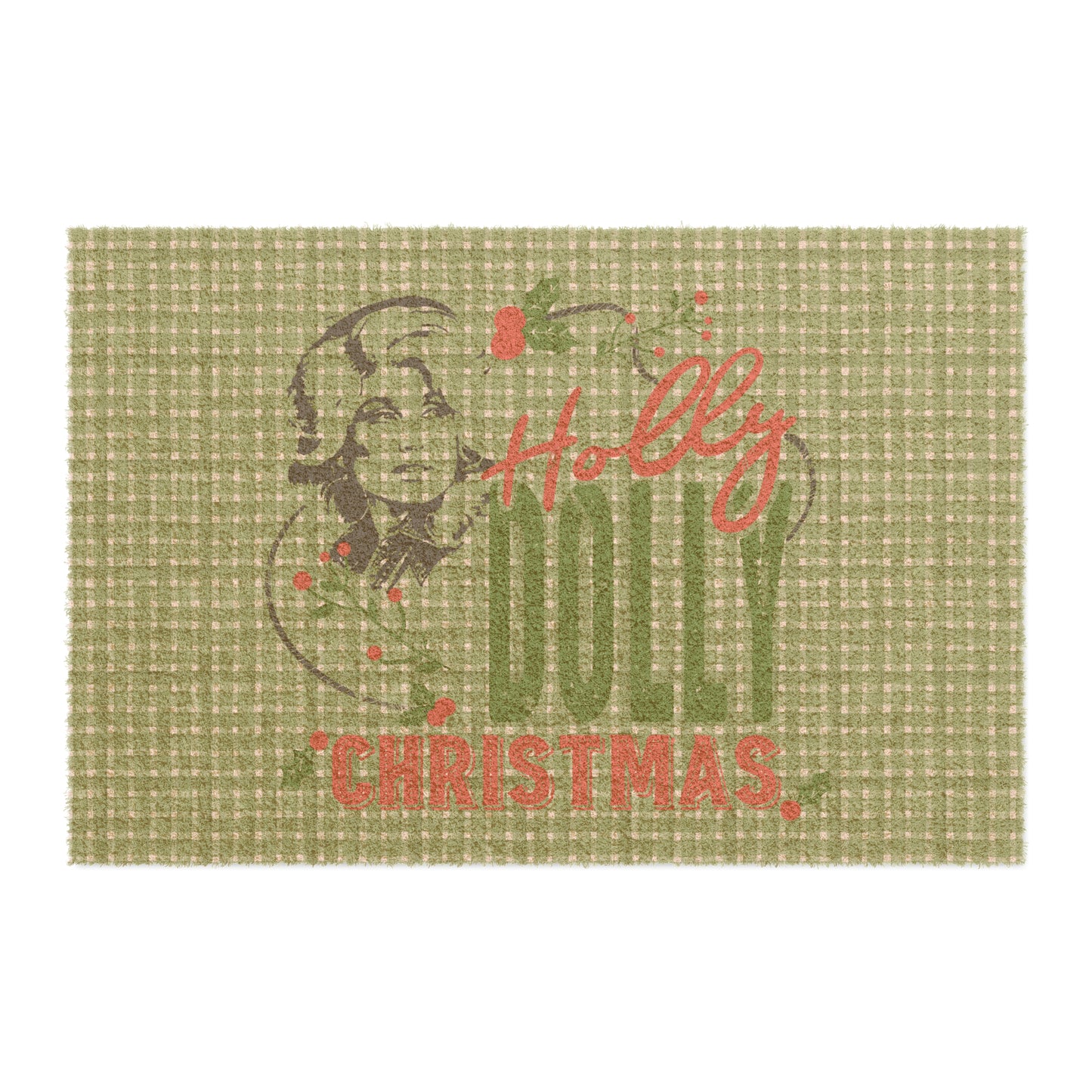 Holly Dolly Christmas Coir Mat