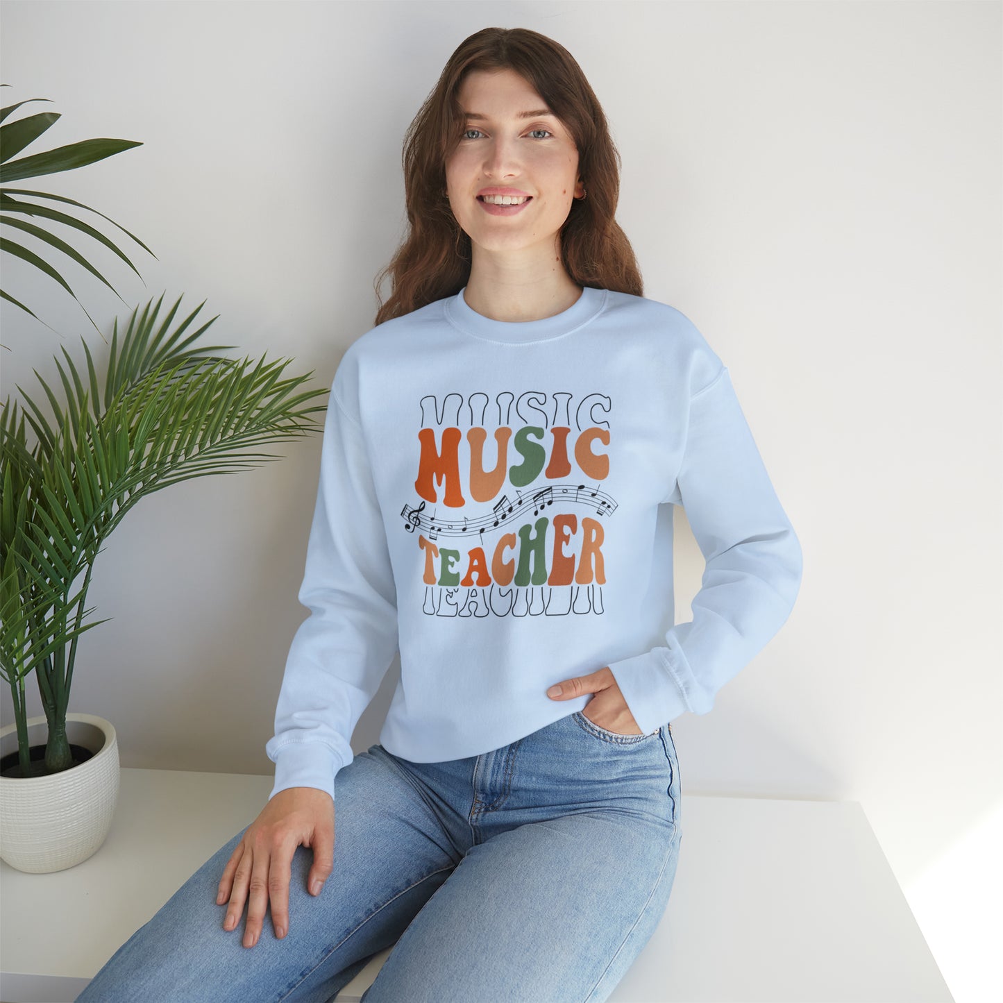 Music Teacher Multi-Line Heavyweight Crewneck Sweatshirt