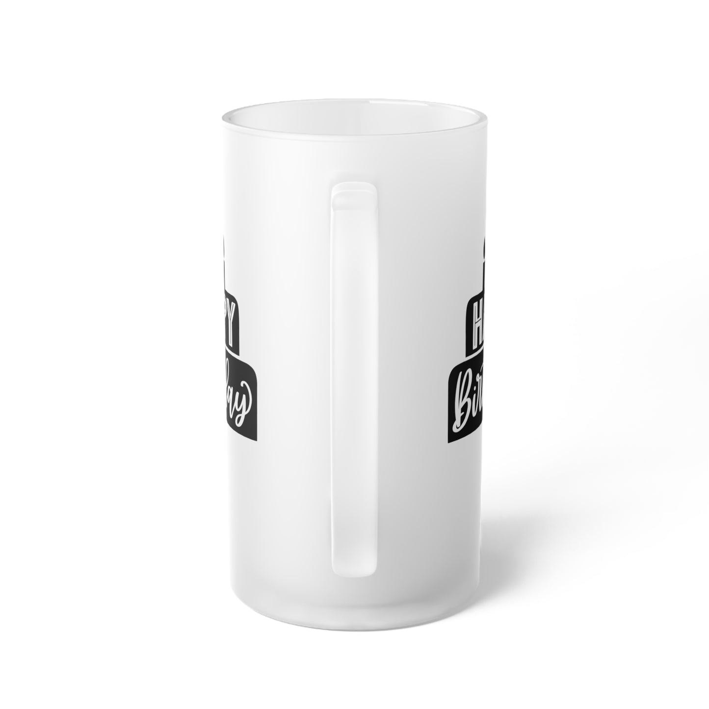Happy Birthday Frosted Glass Beer Mug