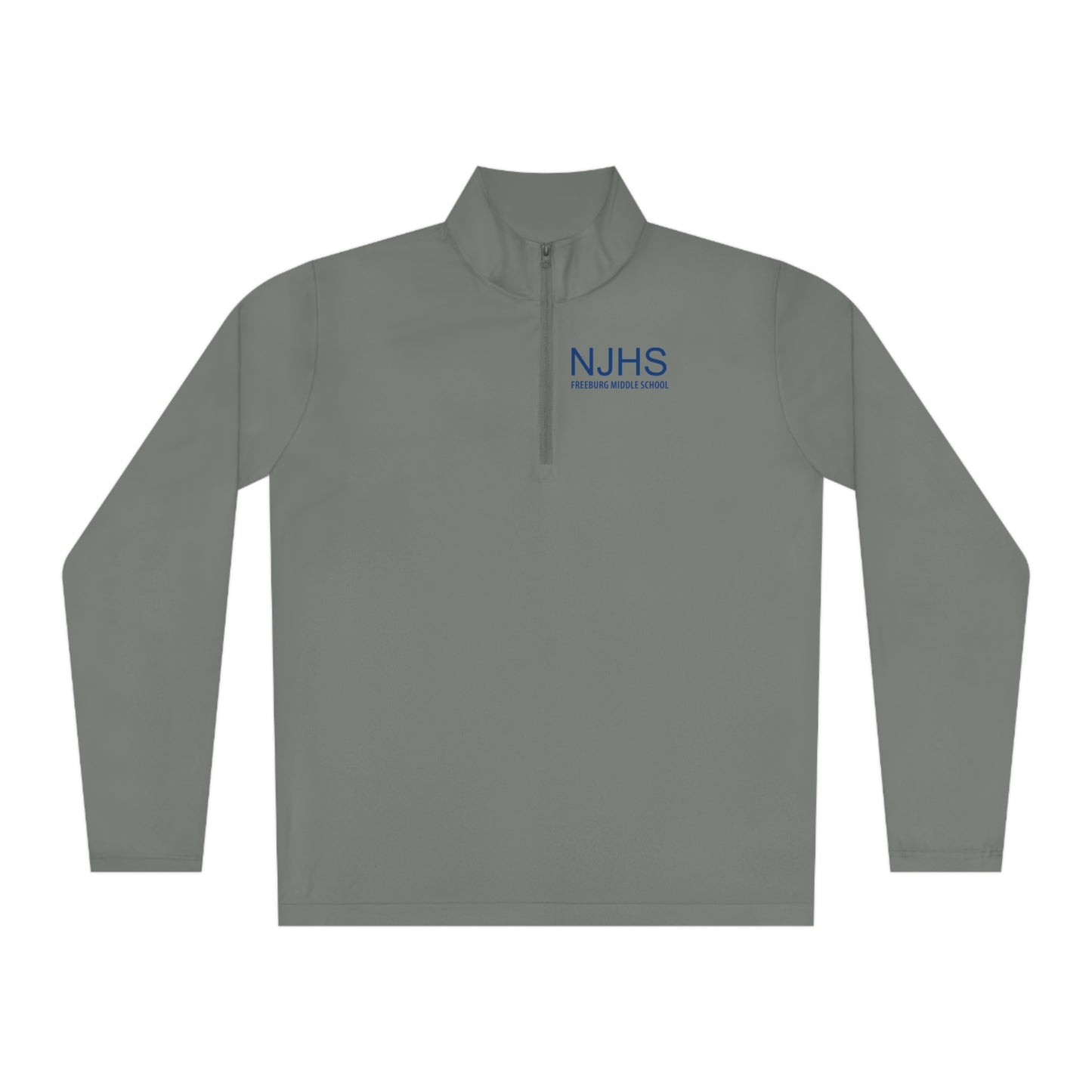 Front and Back Design - Freeburg Middle School NJHS Blue Print Unisex Quarter-Zip Pullover