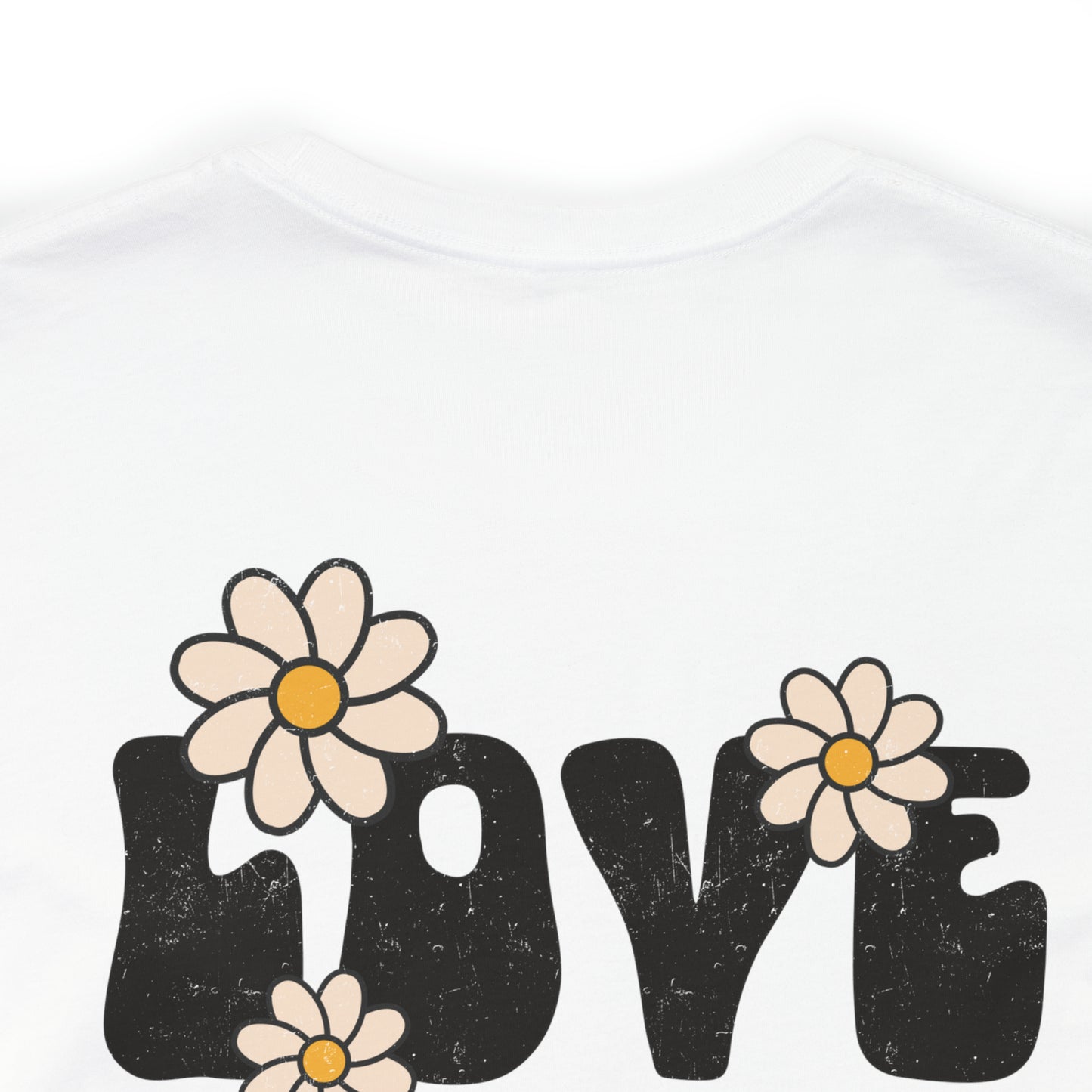 Distressed Daisy Love Like Jesus - Front and Back Design - T-Shirt