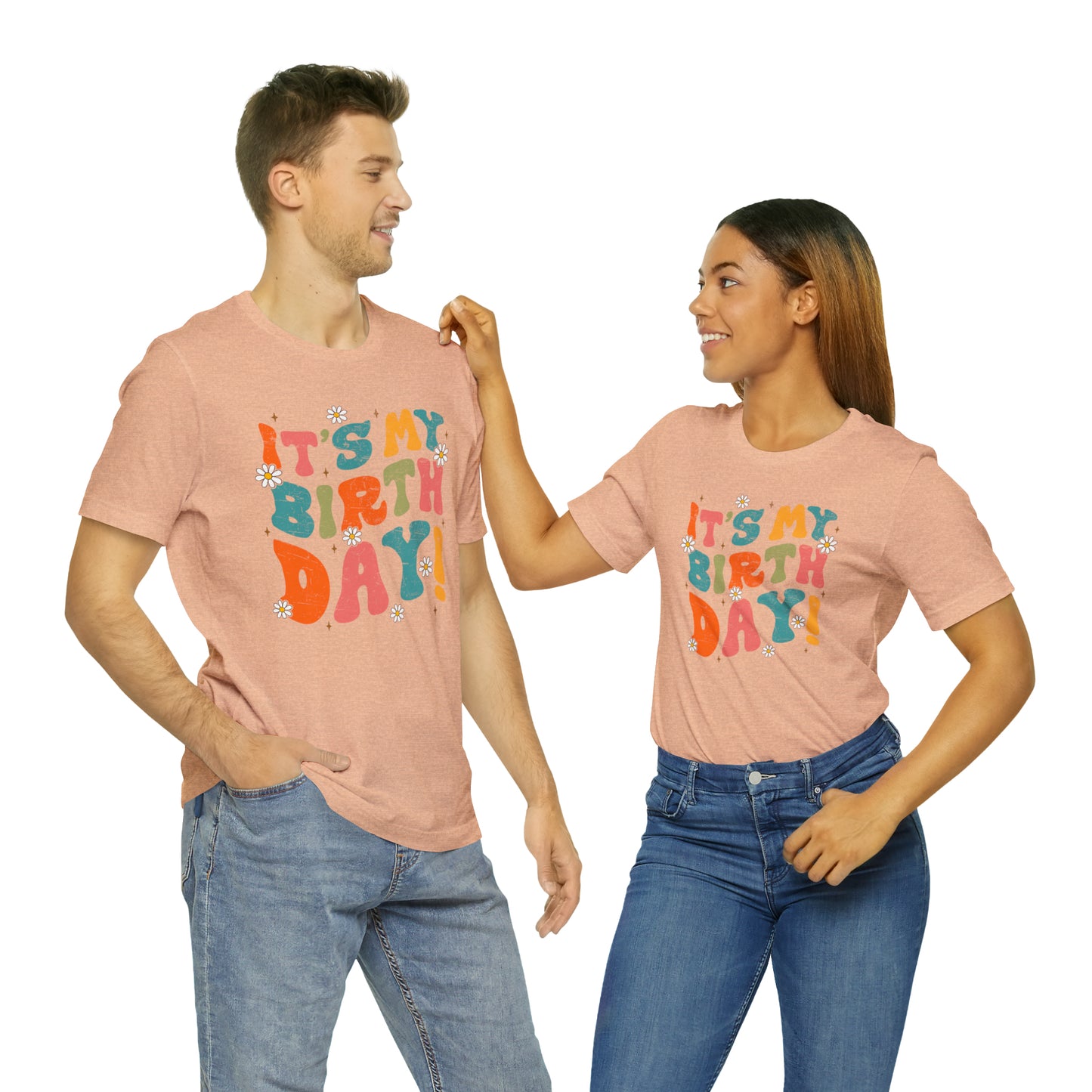 Distressed It's My Birthday Colorful Daisy T-Shirt