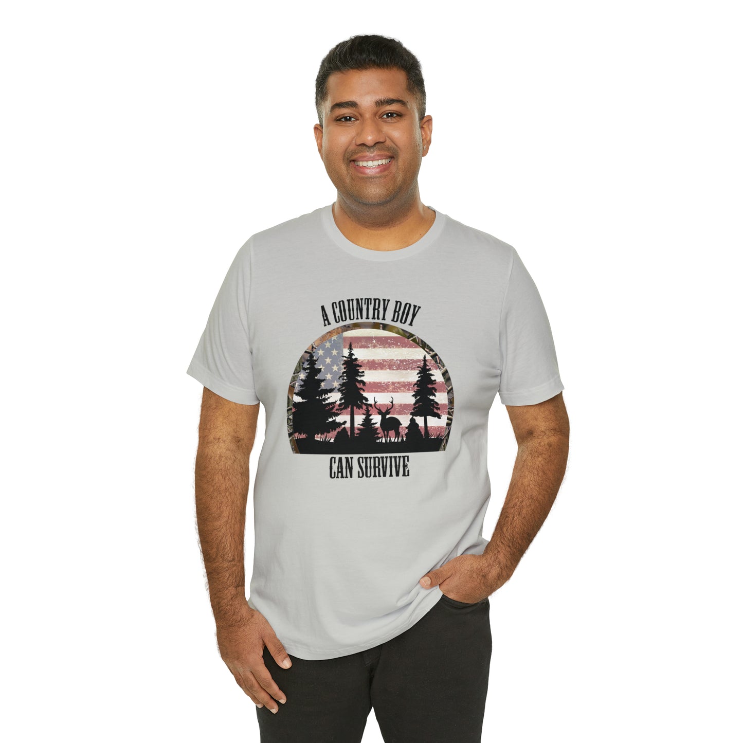 "A Country Boy Can Survive" Unisex Jersey Short Sleeve Tee