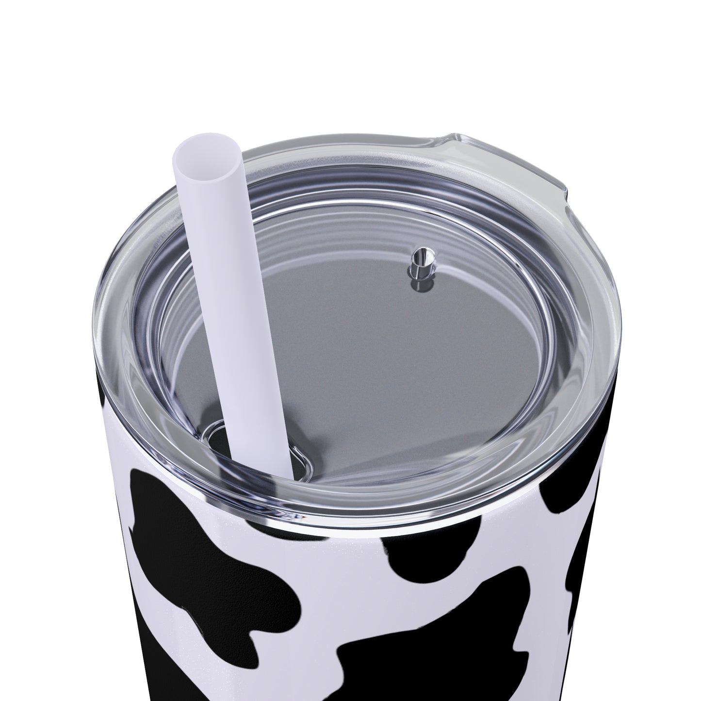 Country Cow Print Skinny Tumbler with Straw, 20oz
