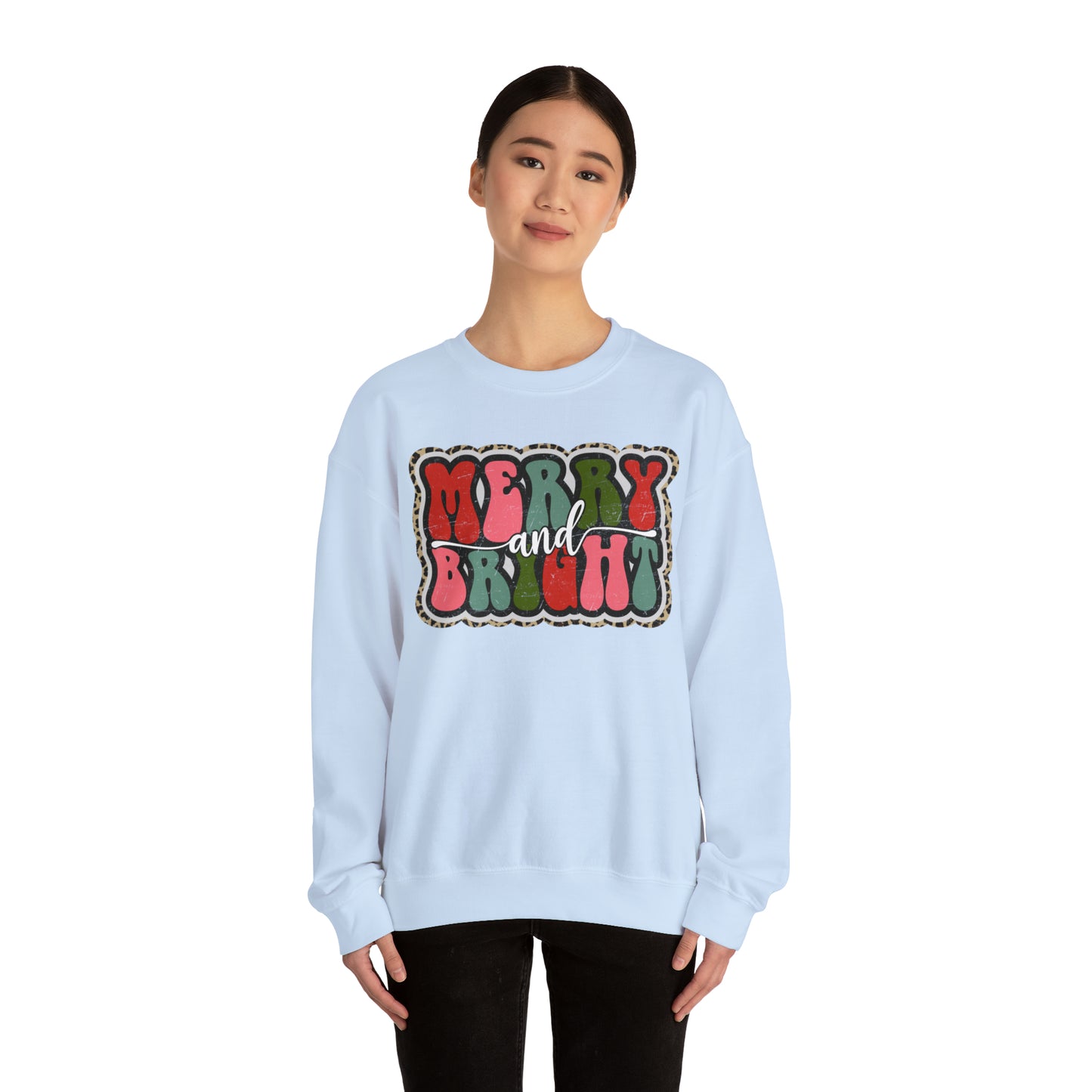 Merry and Bright Christmas Unisex Heavy Blend™ Crewneck Sweatshirt