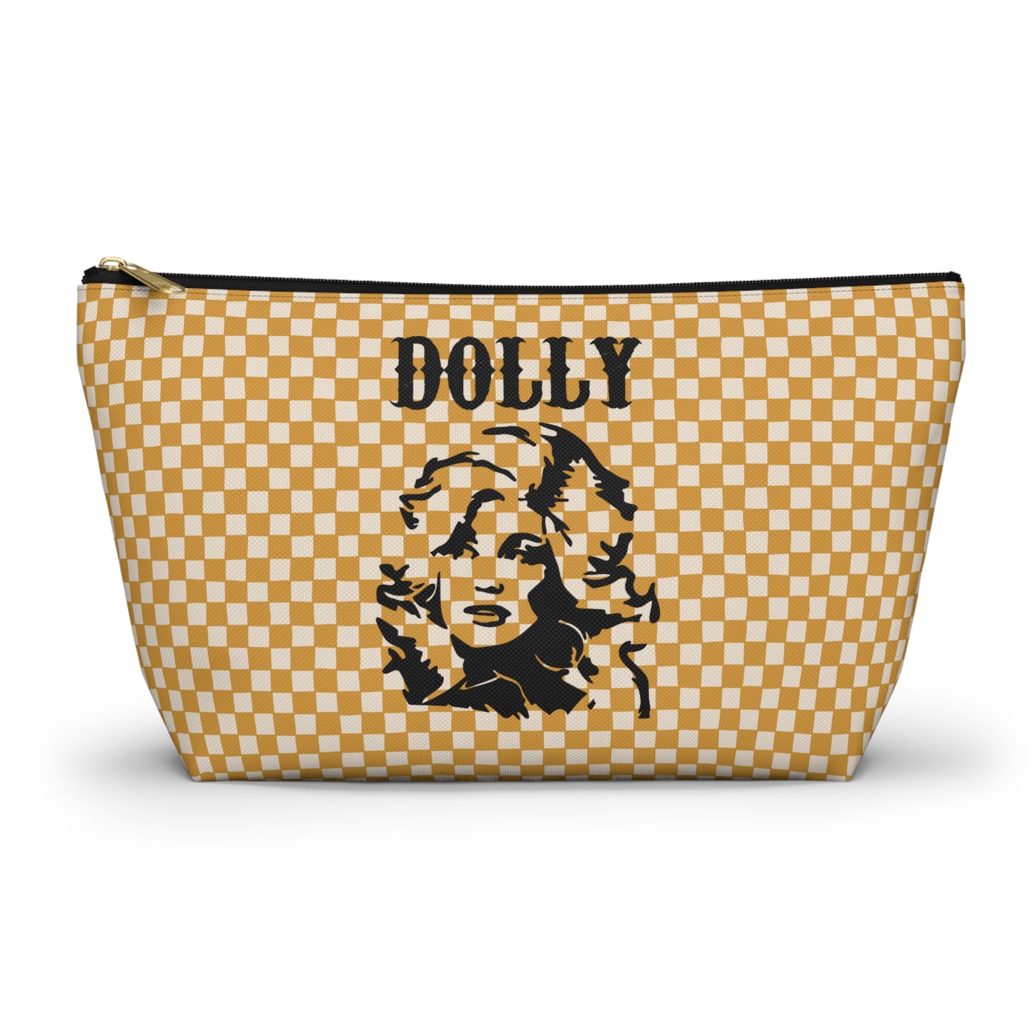 Dolly Portrait Checkerboard Accessory Pouch w T-bottom