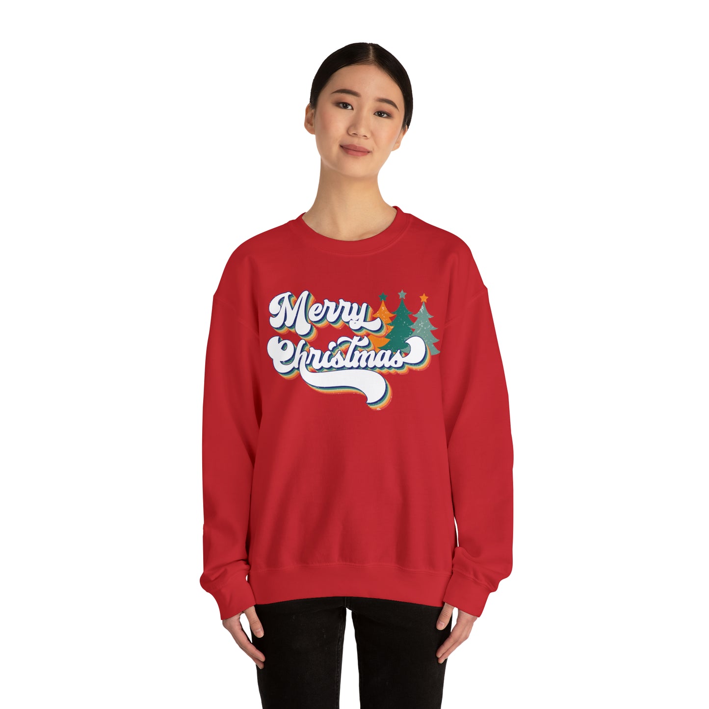 Retro Merry Christmas Heavyweight Crewneck Sweatshirt