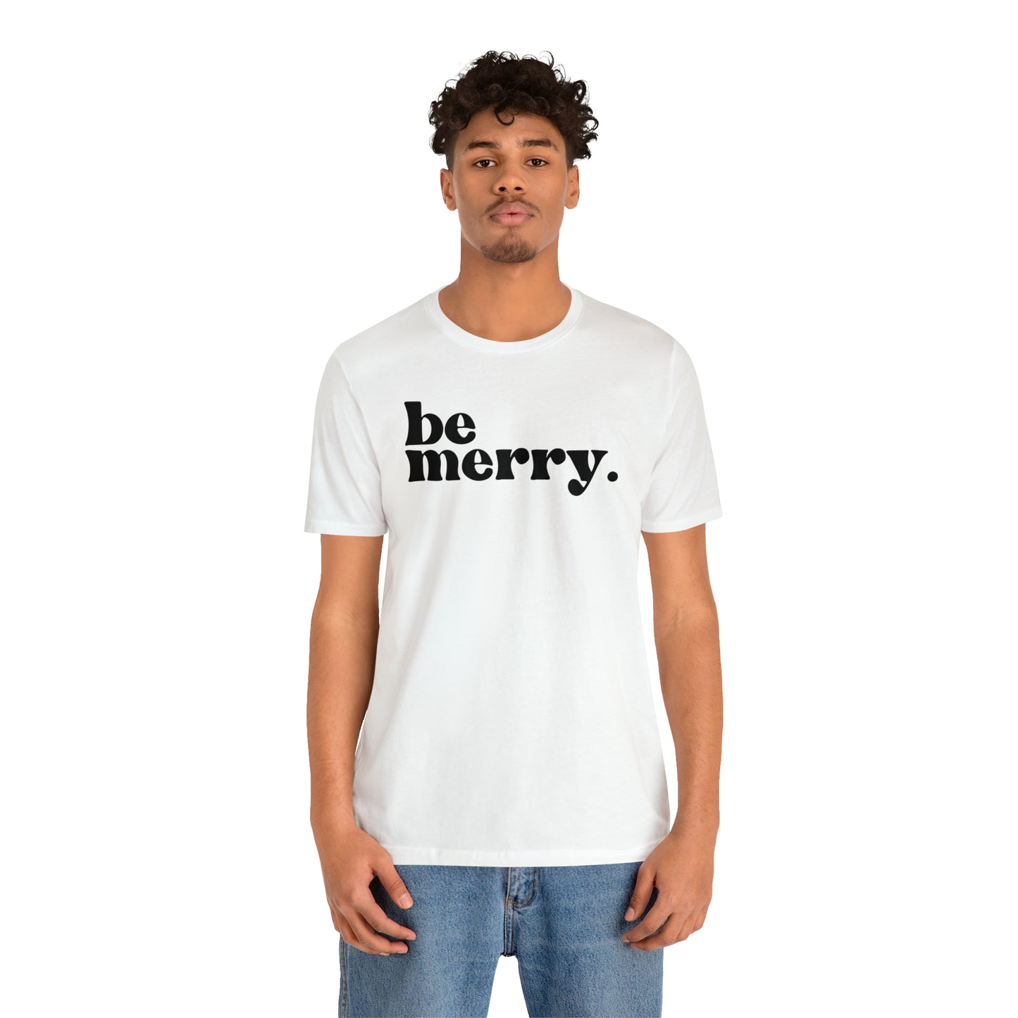 Be Merry Christmas/ Holiday Bella Jersey Short Sleeve Tee (Unisex)