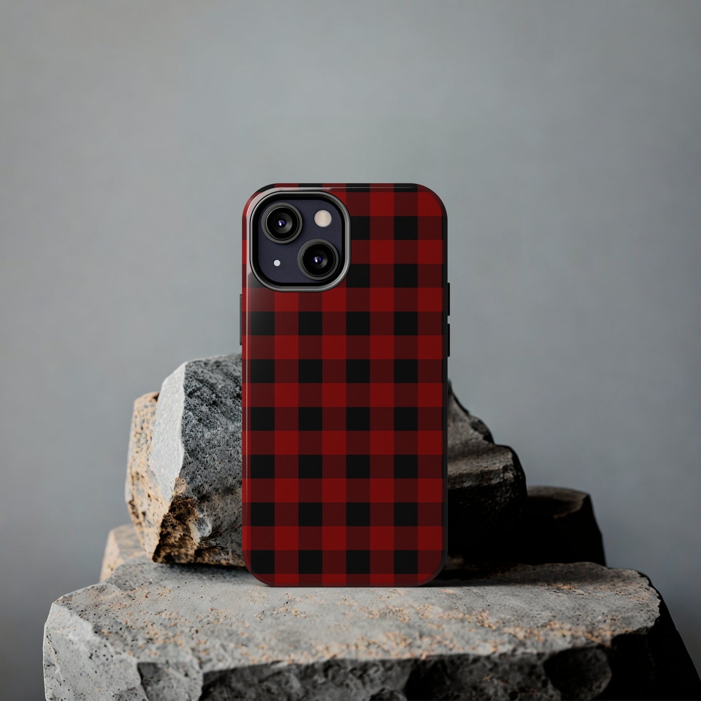 Red and Black Plaid Tough Phone Cases