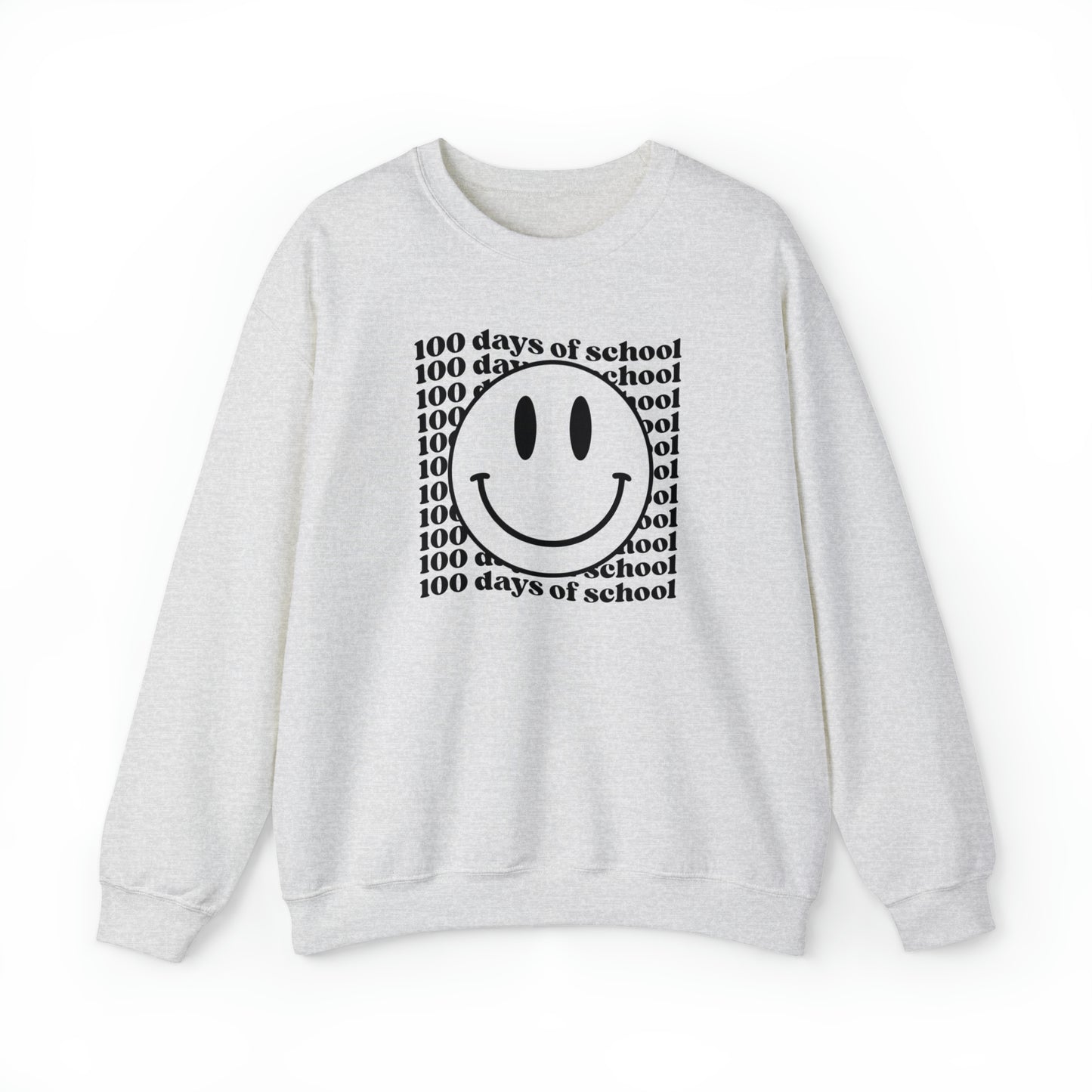 100 Days of School Smiley Face Heavyweight Crewneck Sweatshirt