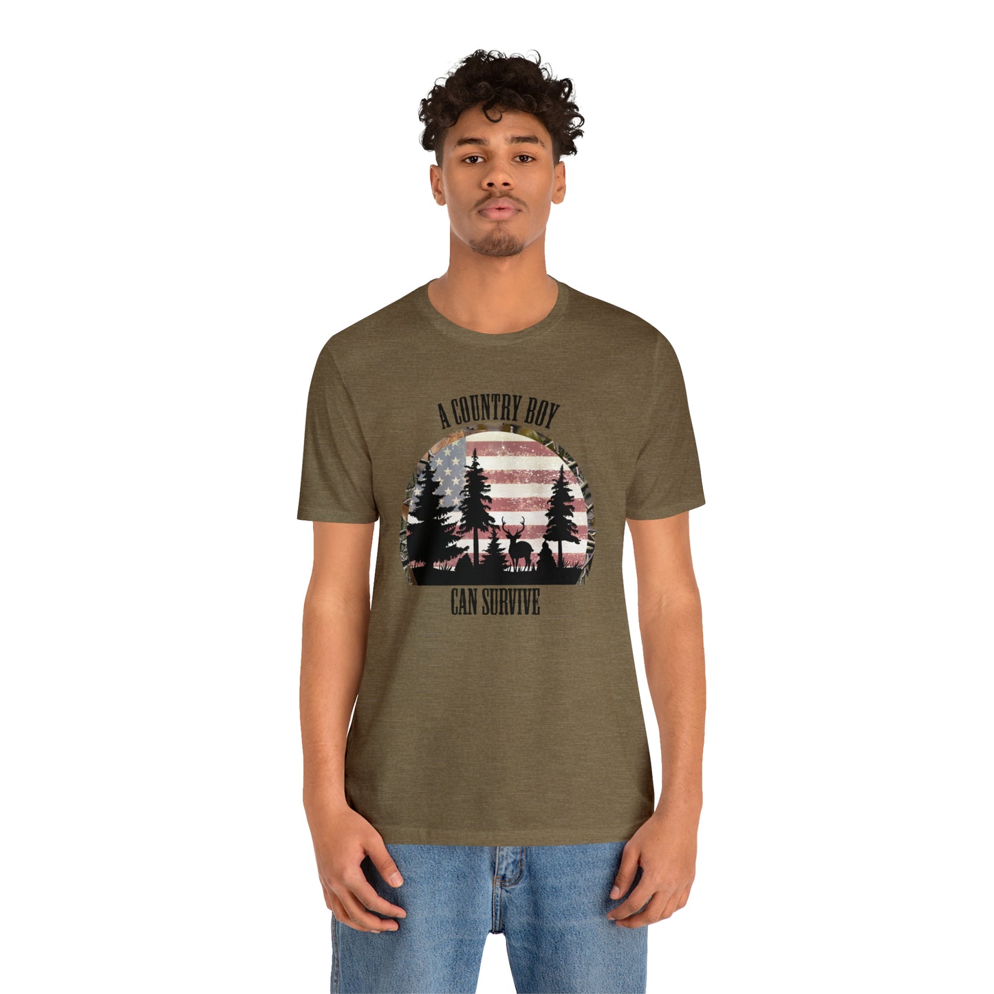 "A Country Boy Can Survive" Unisex Jersey Short Sleeve Tee