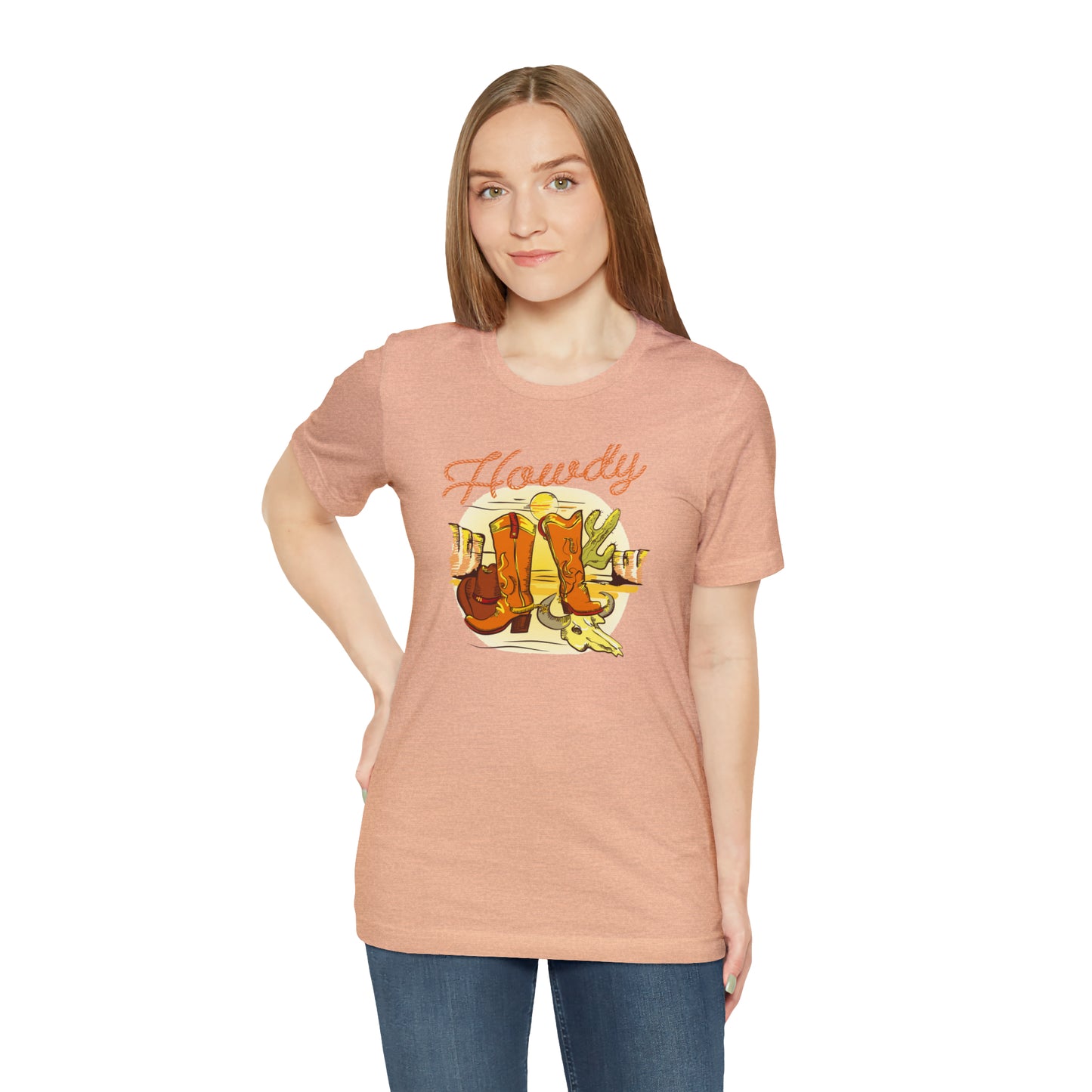 "Rope Howdy with boots" Unisex Jersey Short Sleeve Tee