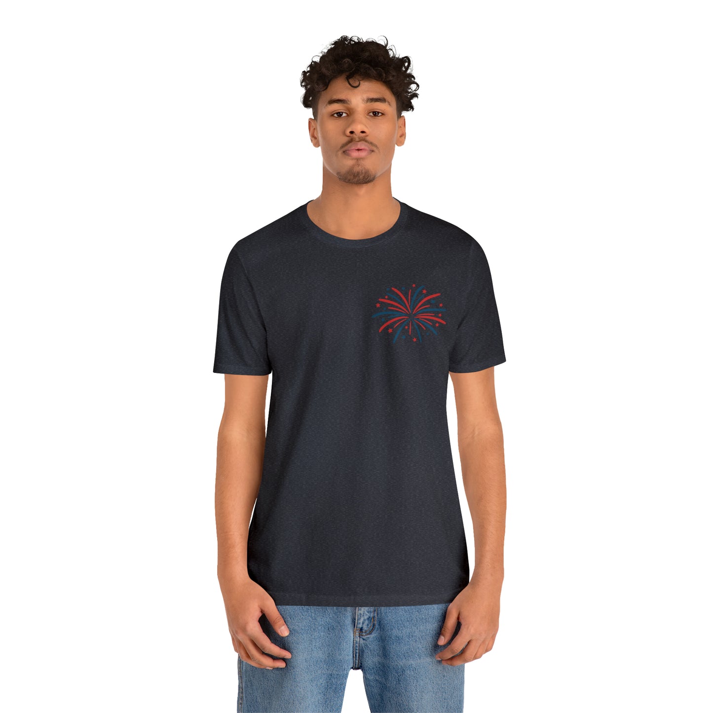"Land of the Free Because of the Brave" Unisex Jersey Short Sleeve Tee (Front and Back Design)