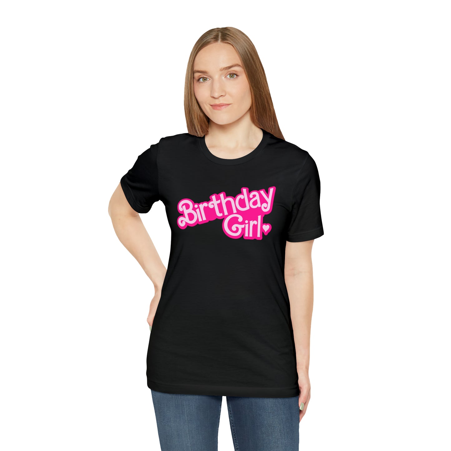 Birthday Girl Hot Pink Barbie Print T-Shirt -