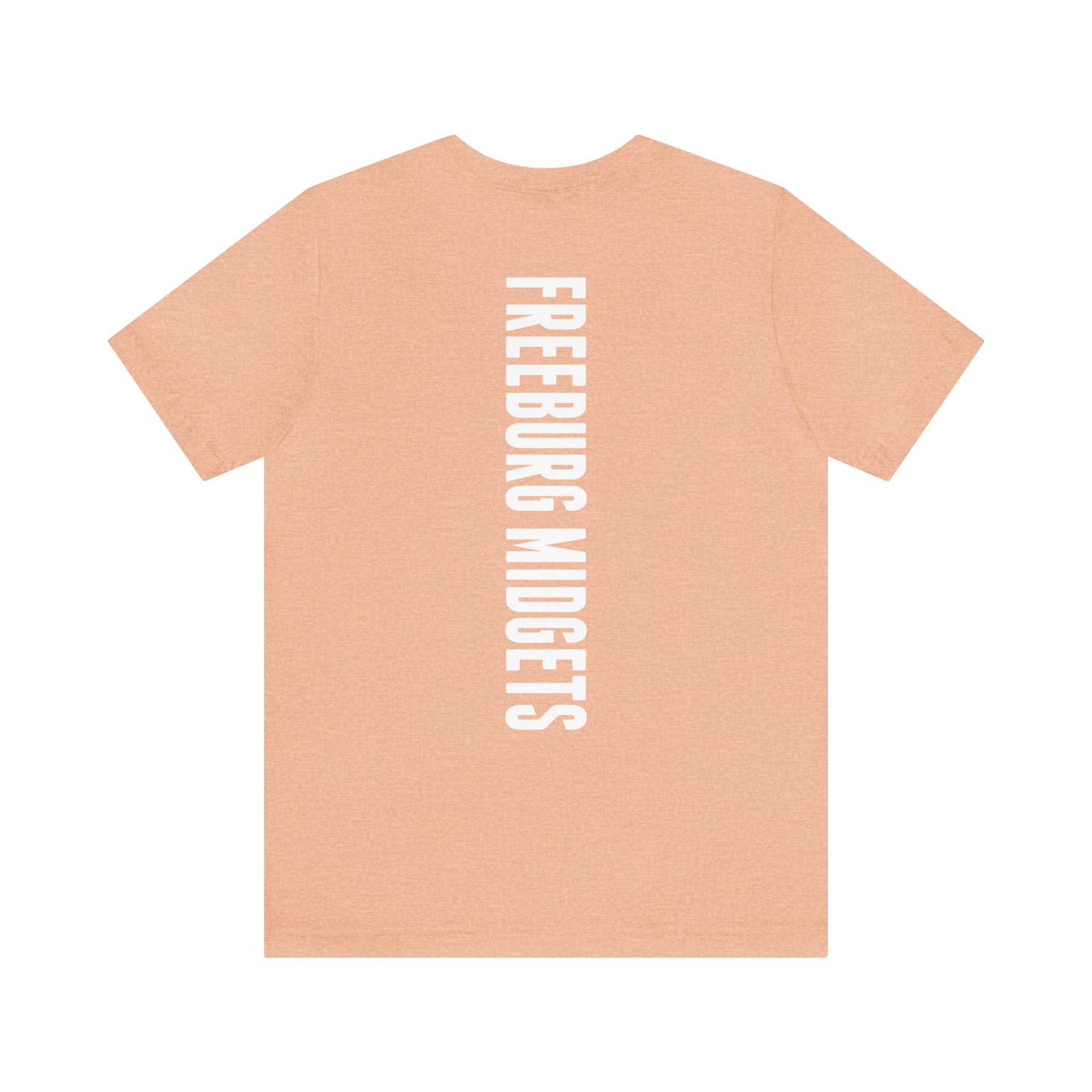 Front and Back Design - Varsity F Vertical Freeburg Midgets Logo Bella Jersey Short Sleeve Tee (Unisex)