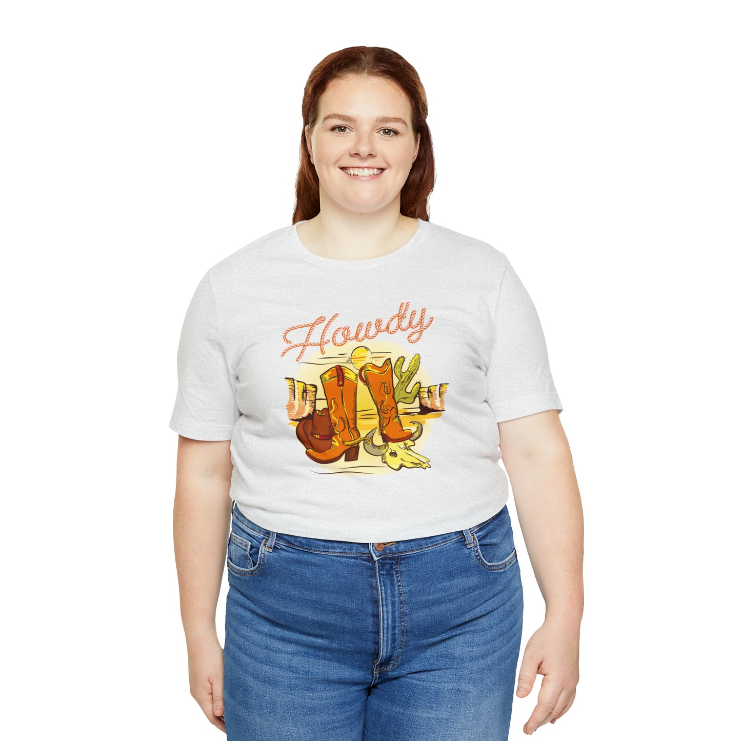 "Rope Howdy with boots" Unisex Jersey Short Sleeve Tee