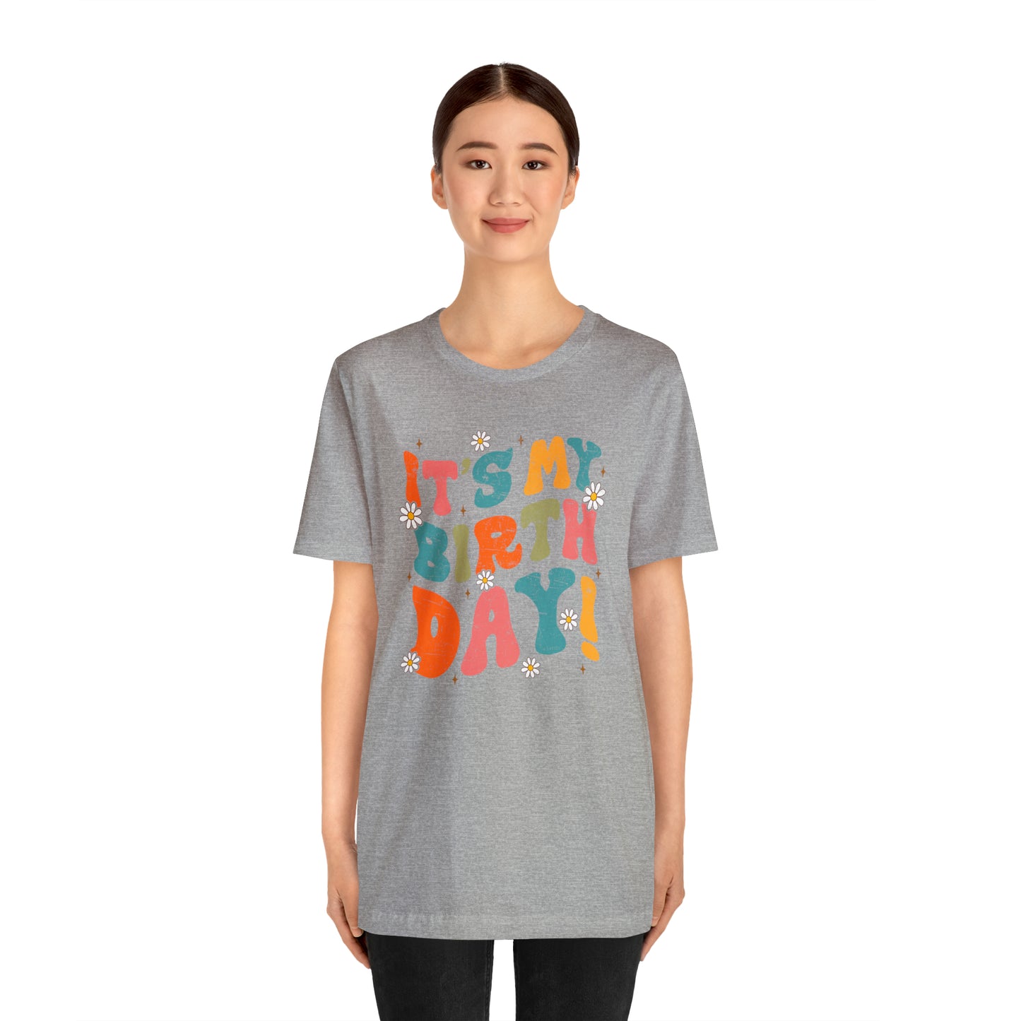Distressed It's My Birthday Colorful Daisy T-Shirt