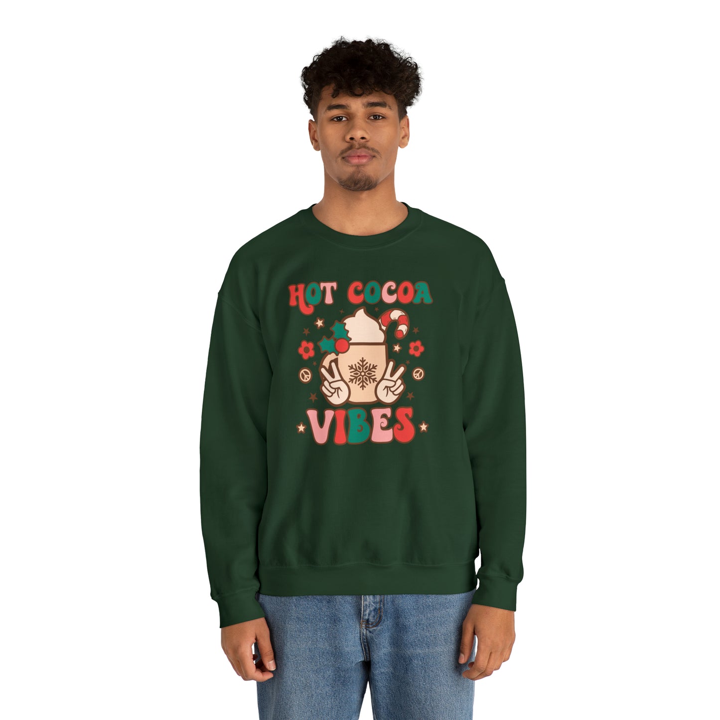 Hot Cocoa Vibes Christmas Van Unisex Heavy Blend™ Crewneck Sweatshirt