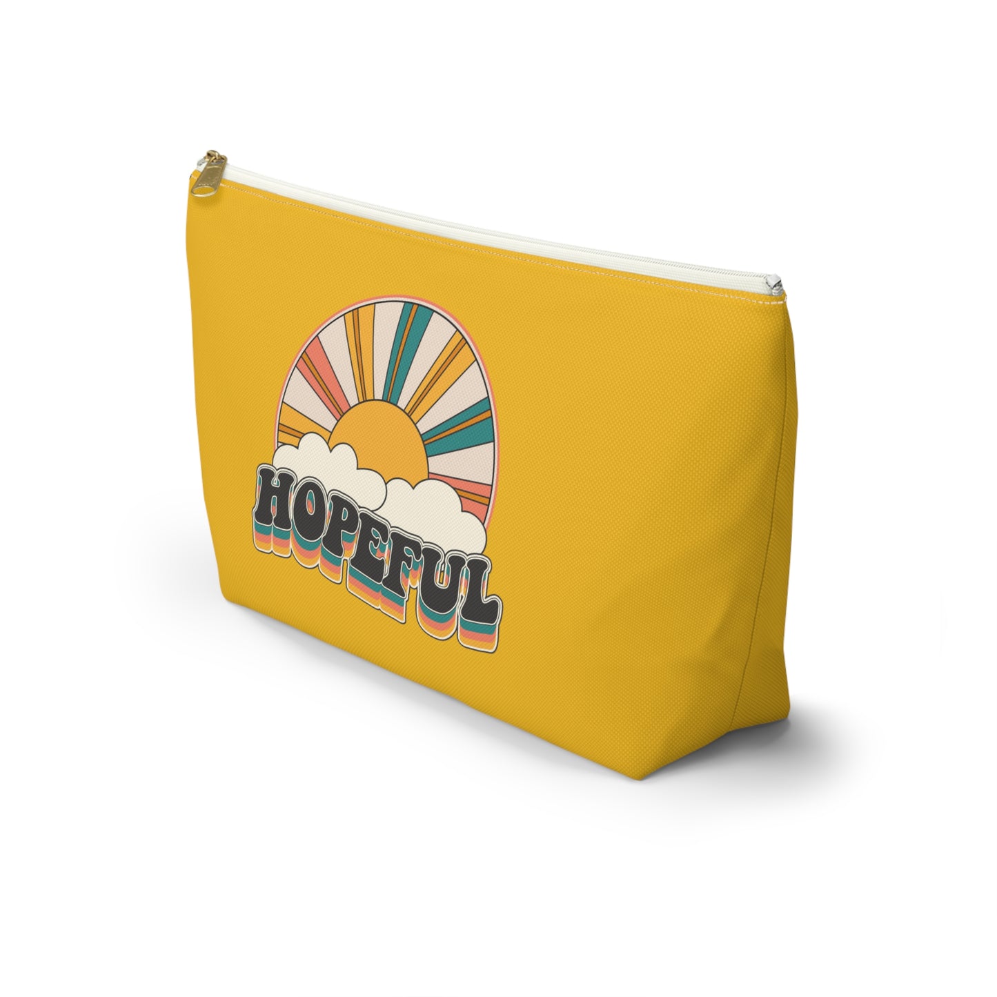Christian Hopeful Rainbow Sunshine Print Design Accessory Pouch w T-bottom