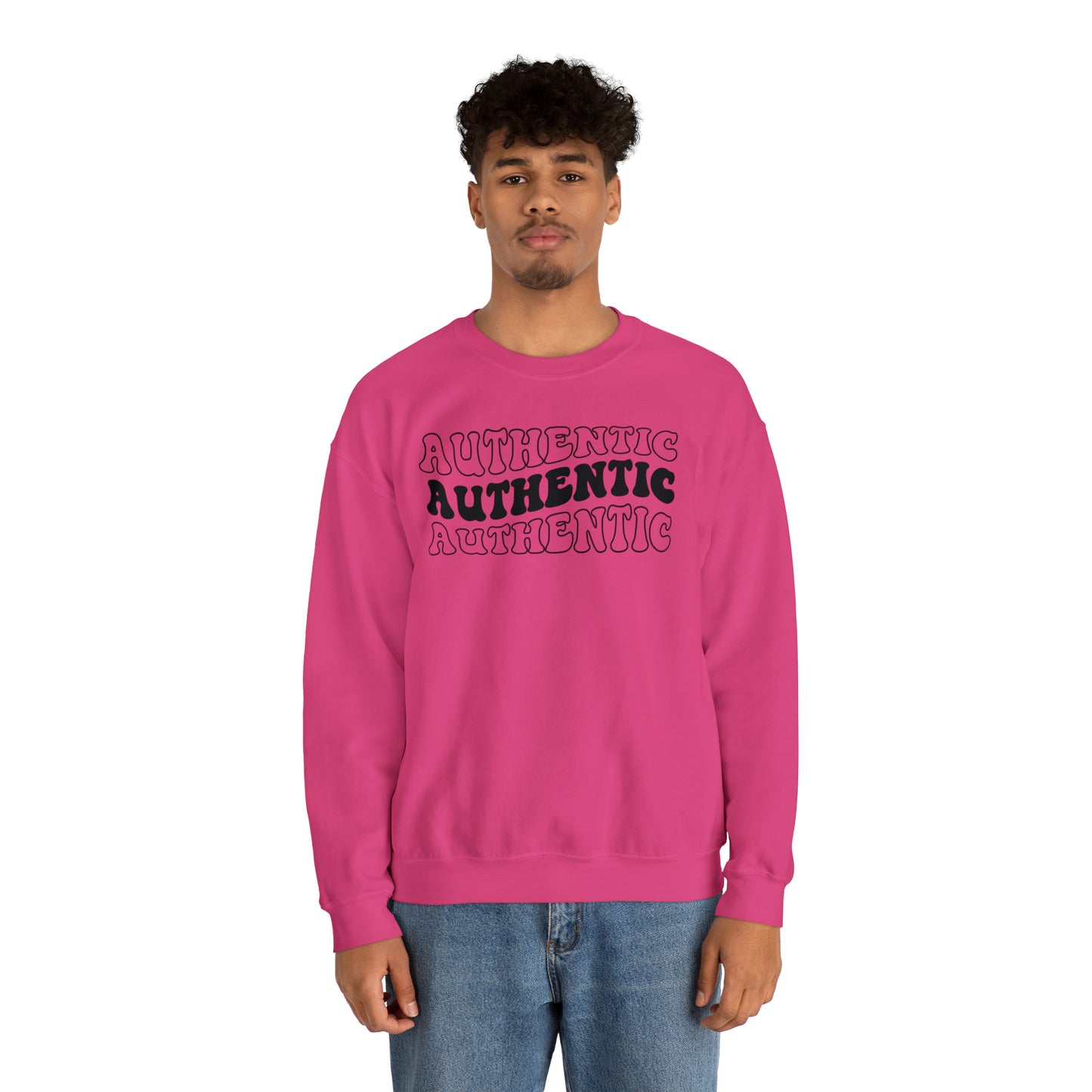 "Authentic" Black Logo Unisex Heavy Blend™ Crewneck Sweatshirt