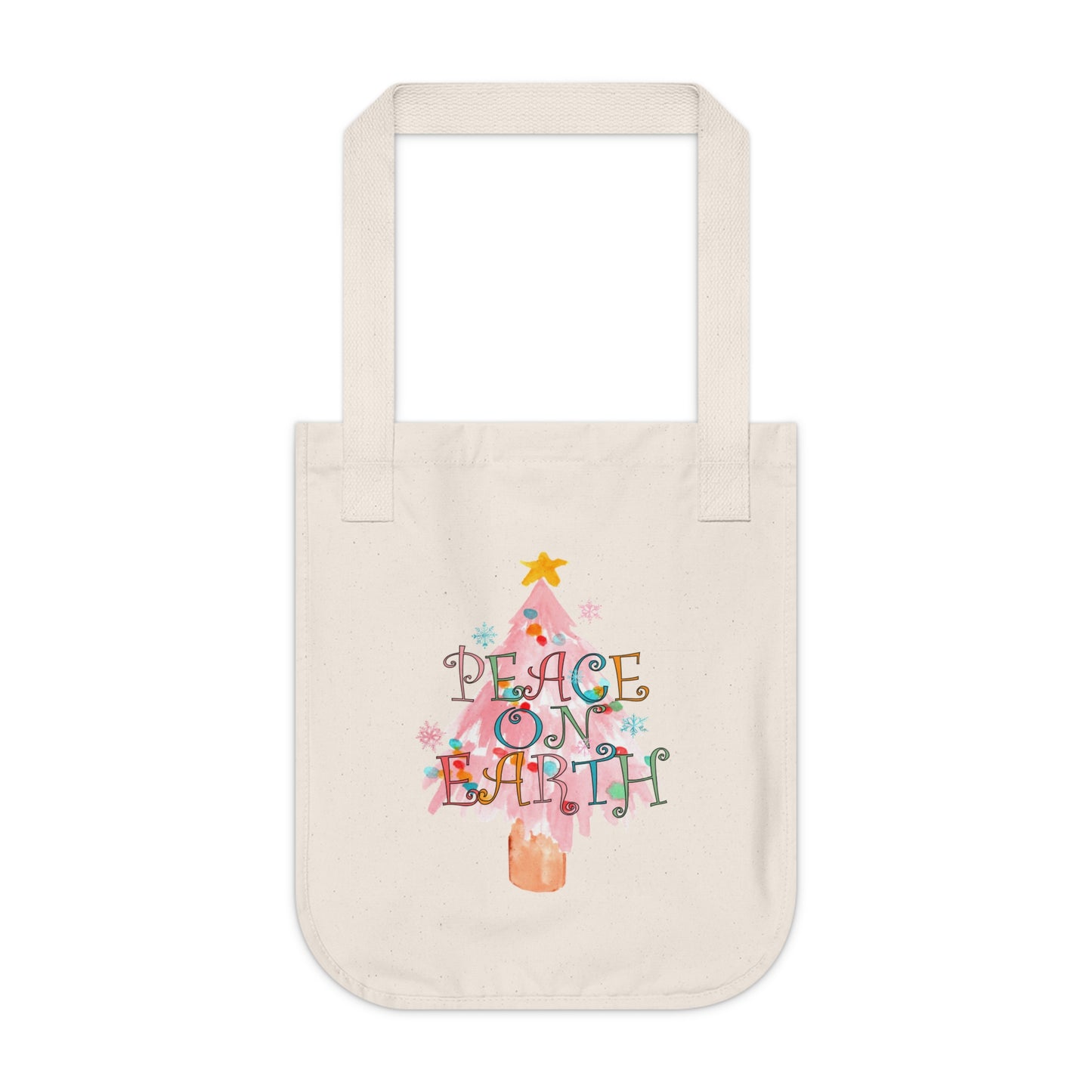 Peace on Earth Christmas/ Holiday Canvas Tote Bag