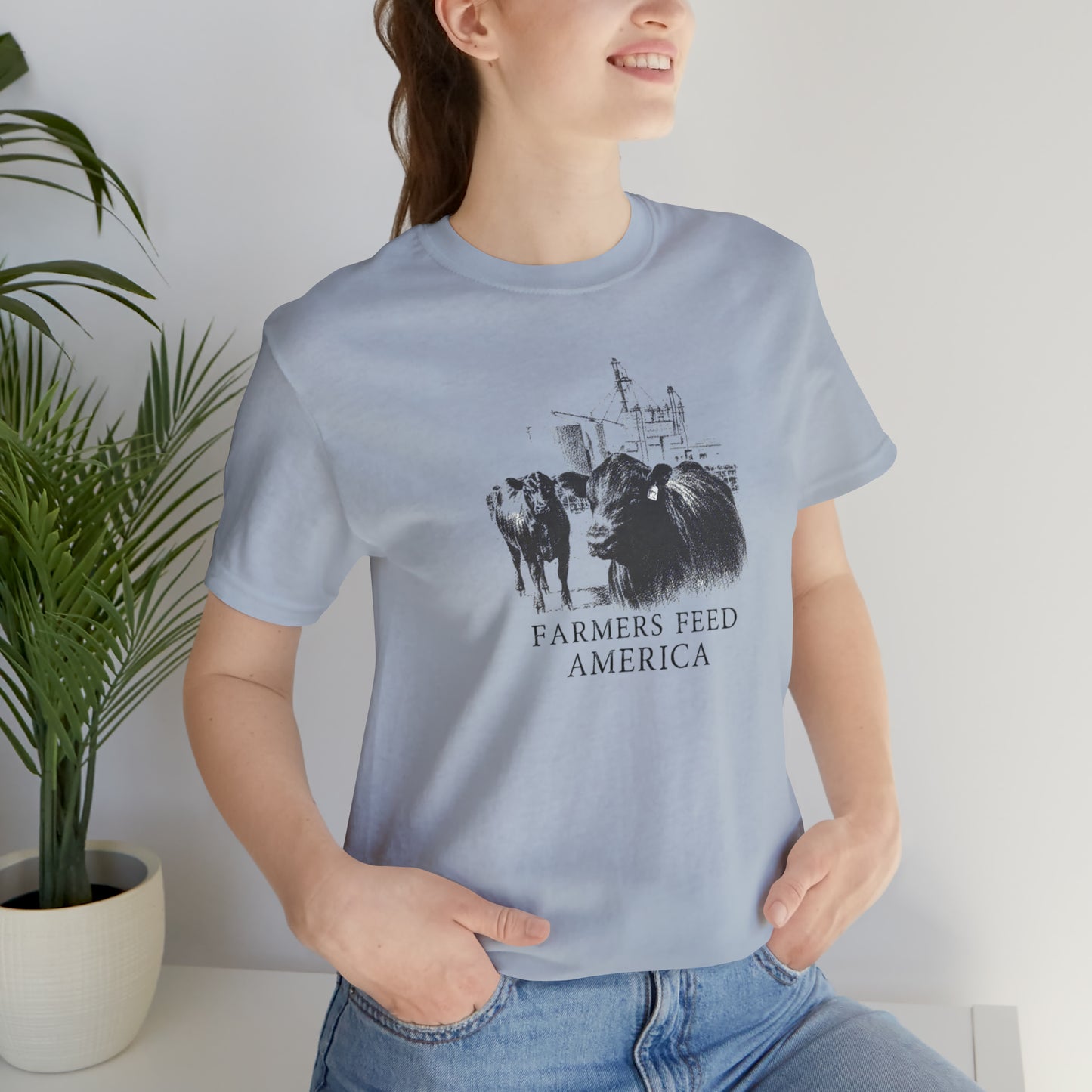 "Farmers Feed America" Unisex Jersey Short Sleeve Tee