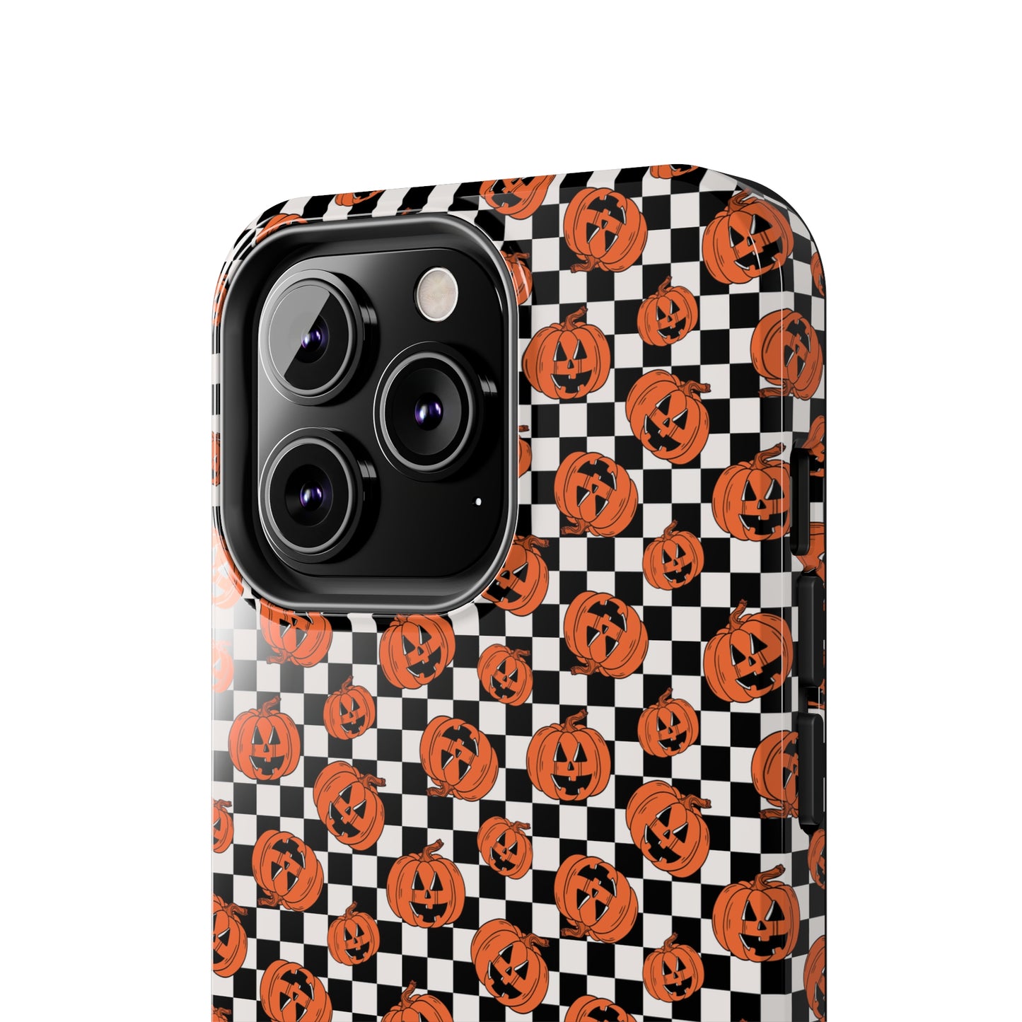 Pumpkin / Jack-O-Lantern Checkerboard Halloween/ Fall Patterned Tough Phone Cases