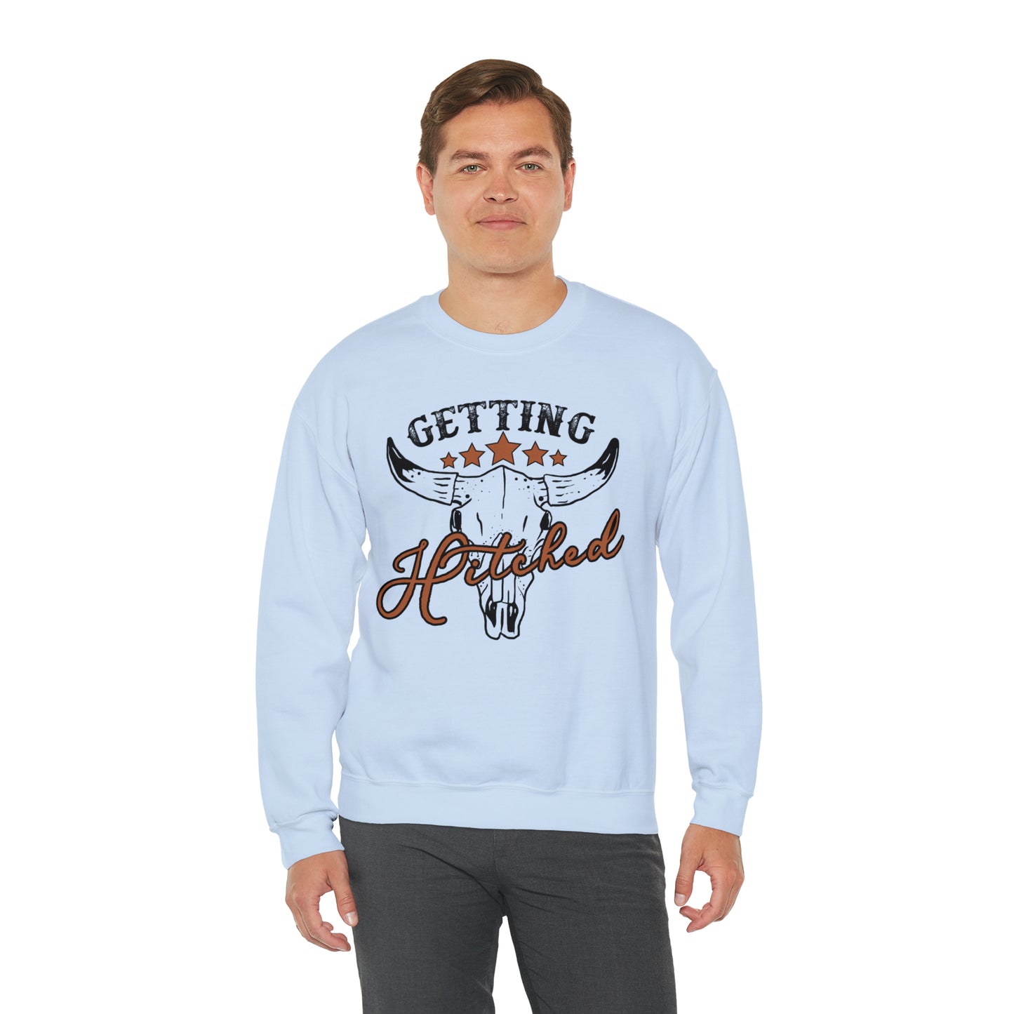 Vintage Getting Hitched Bride Unisex Heavy Blend™ Crewneck Sweatshirt