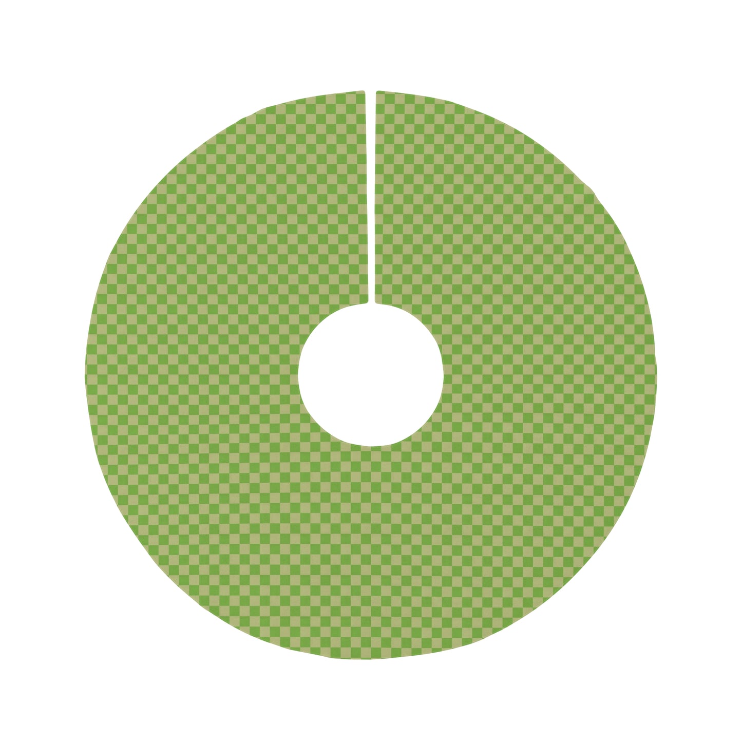 Green Checkerboard Round Tree Skirt