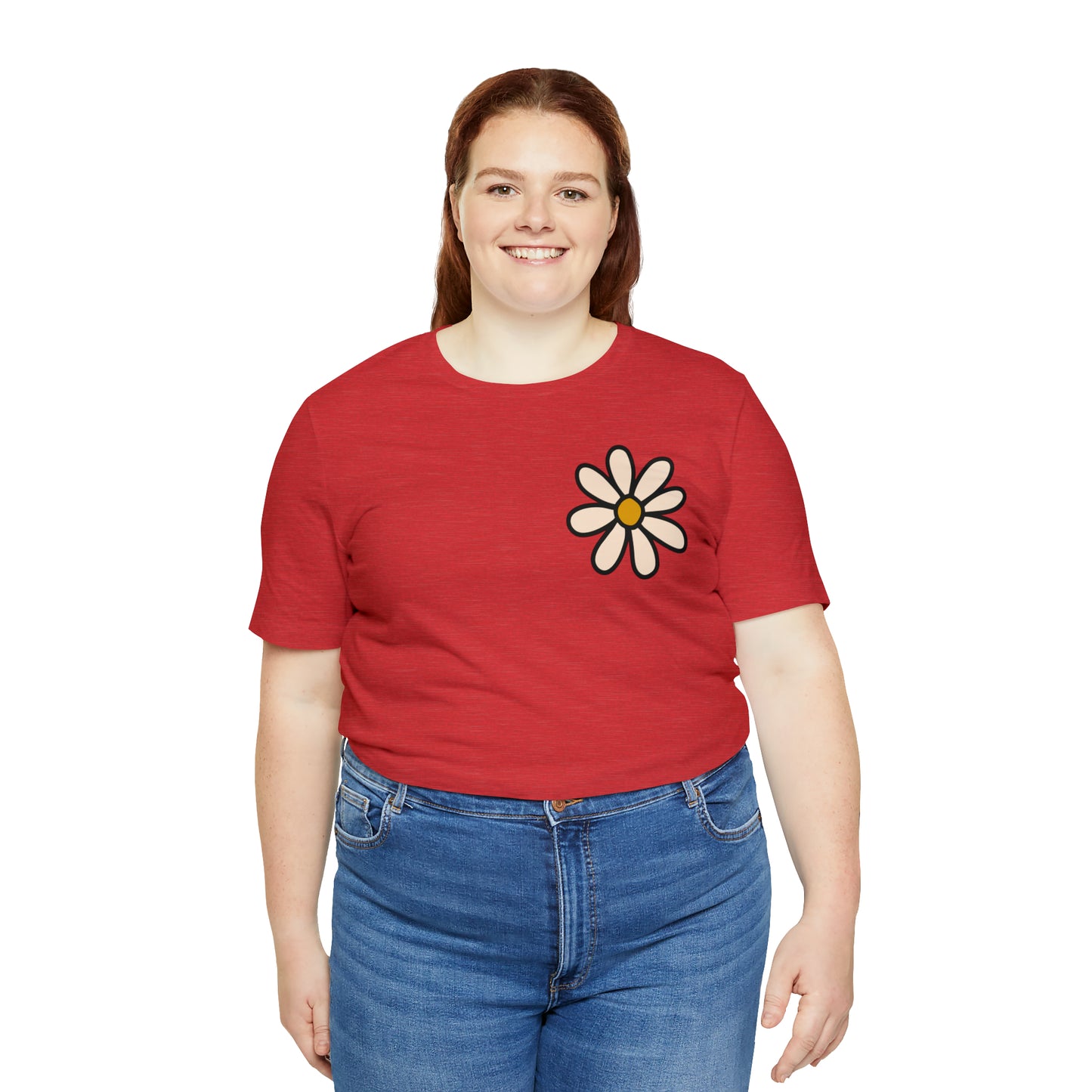 Distressed Daisy Love Like Jesus - Front and Back Design - T-Shirt
