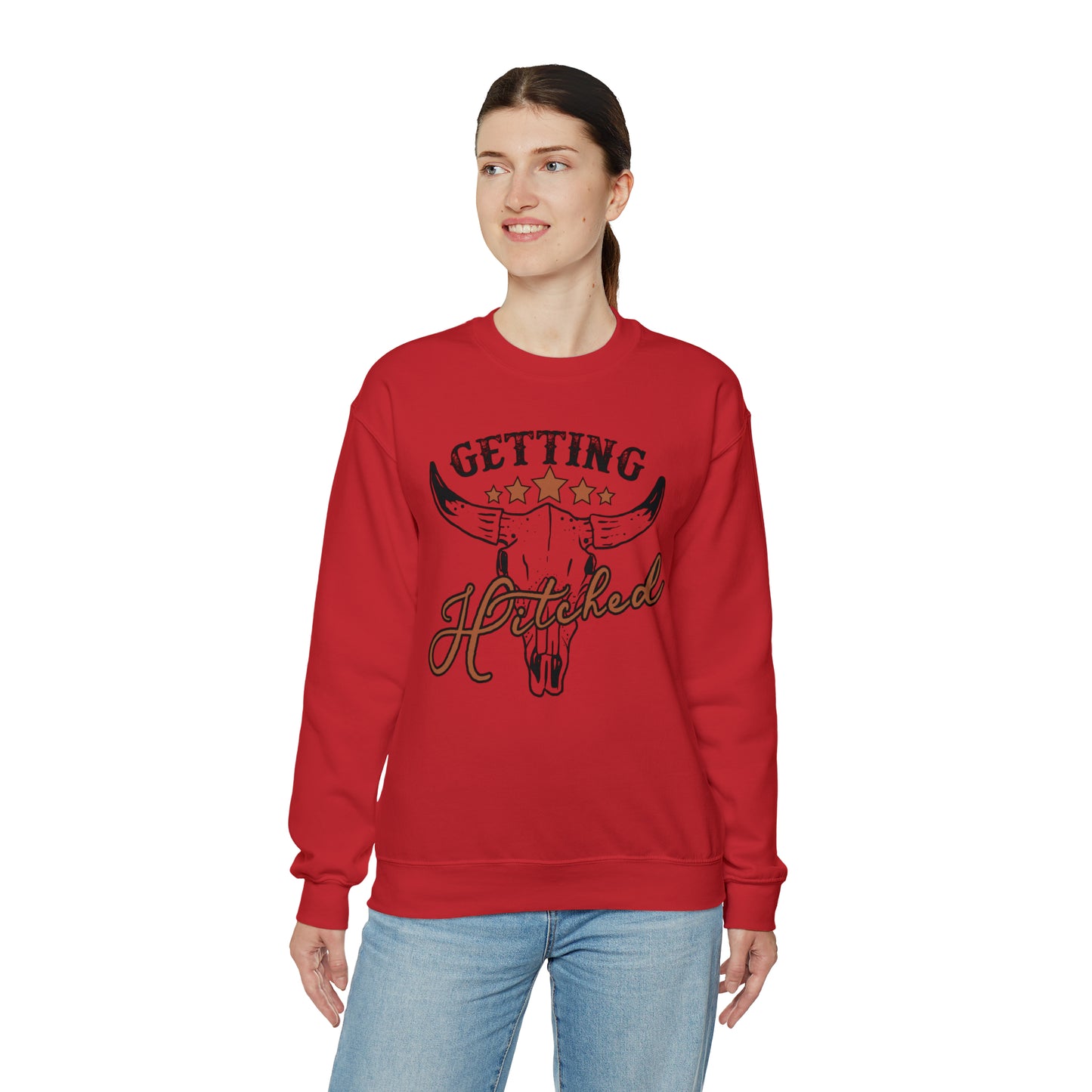 Vintage Getting Hitched Bride Unisex Heavy Blend™ Crewneck Sweatshirt