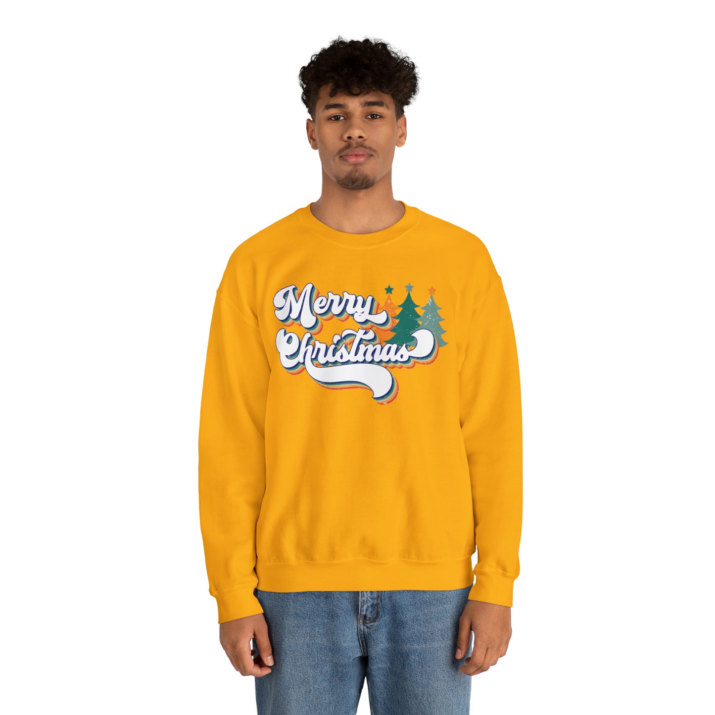 Retro Merry Christmas Heavyweight Crewneck Sweatshirt