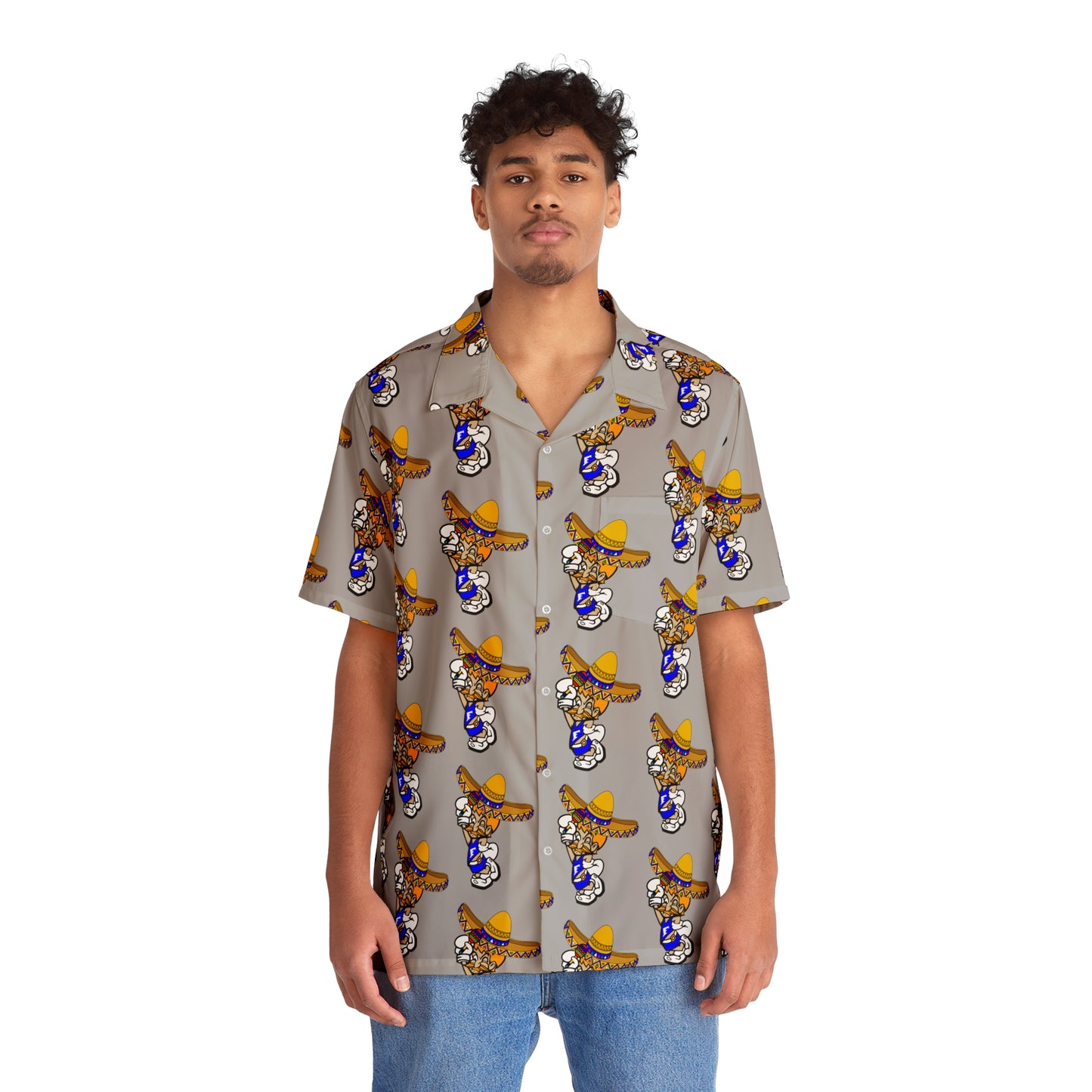 Freeburg Sombrero Midget Men's Hawaiian Shirt - Gray