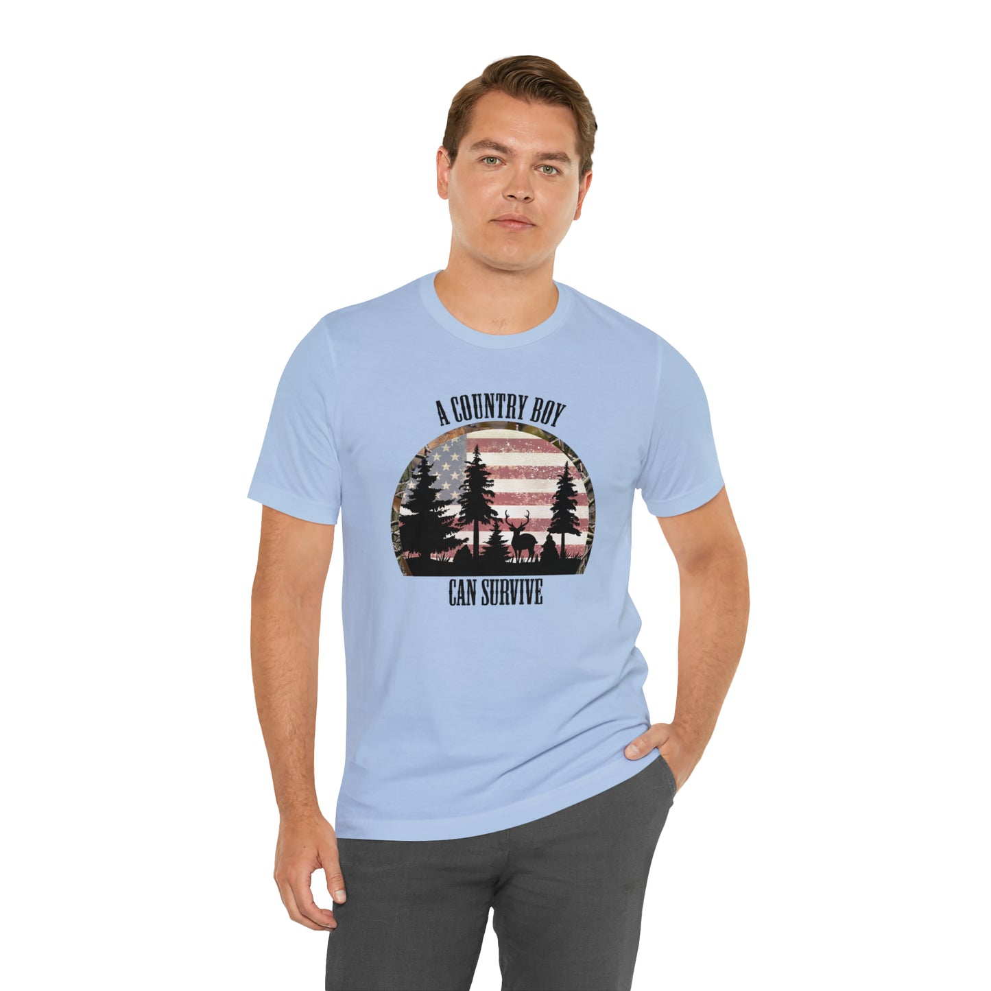 "A Country Boy Can Survive" Unisex Jersey Short Sleeve Tee