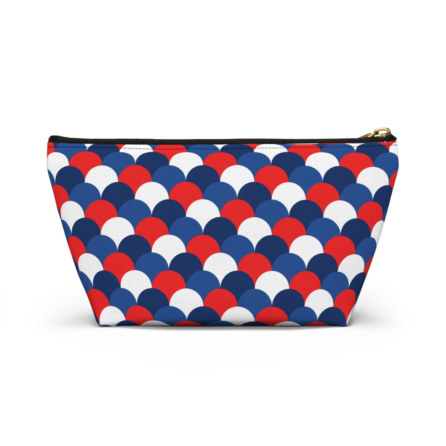 USA America 4th of July Mermaid Scale Red, White and Blue Print Design Accessory Pouch w T-bottom