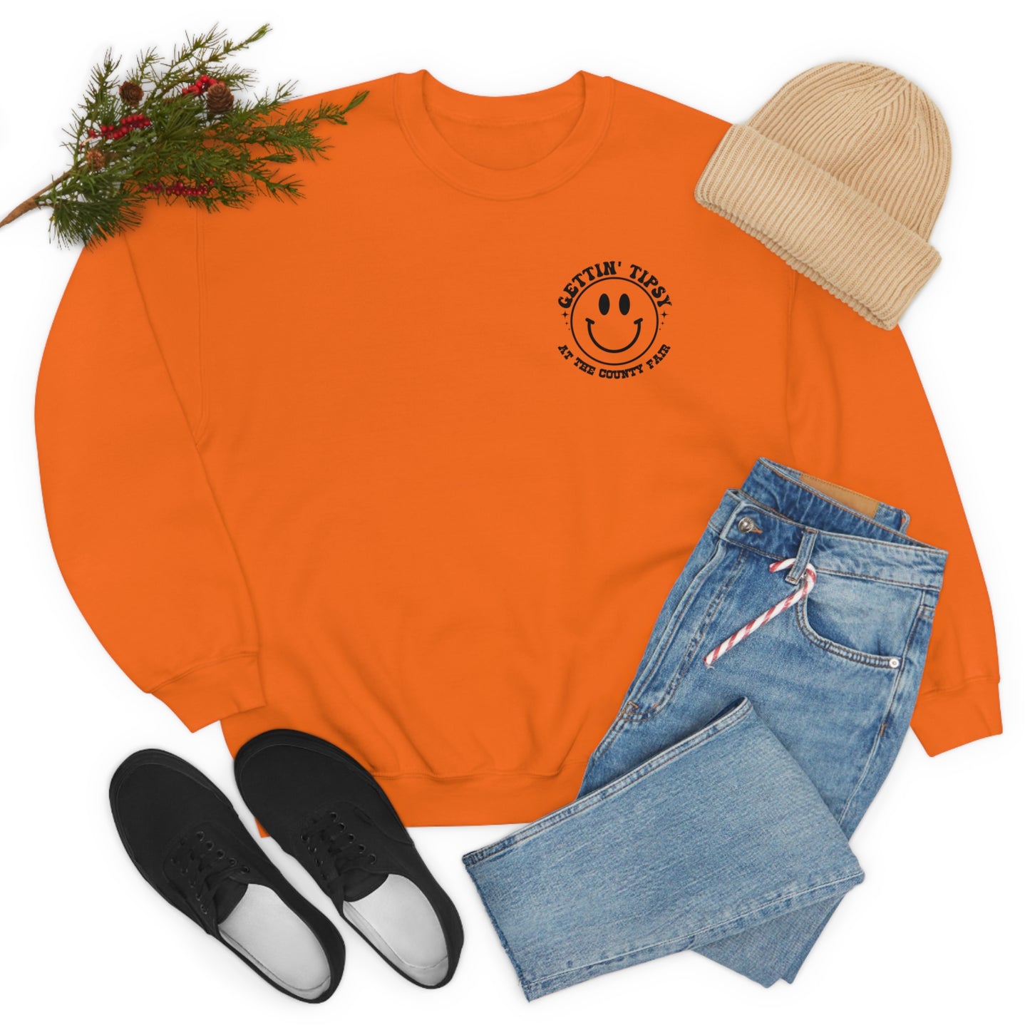 "Gettin' Tipsy at the County Fair" (Front & Back Design) - Unisex Heavy Blend™ Crewneck Sweatshirt