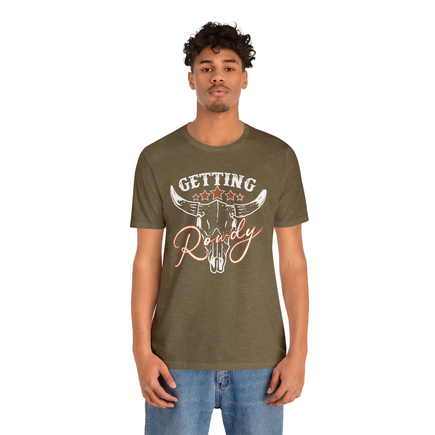 Vintage Getting Rowdy Party/ Bridesmaid/ Groomsman T-Shirt - White Ink