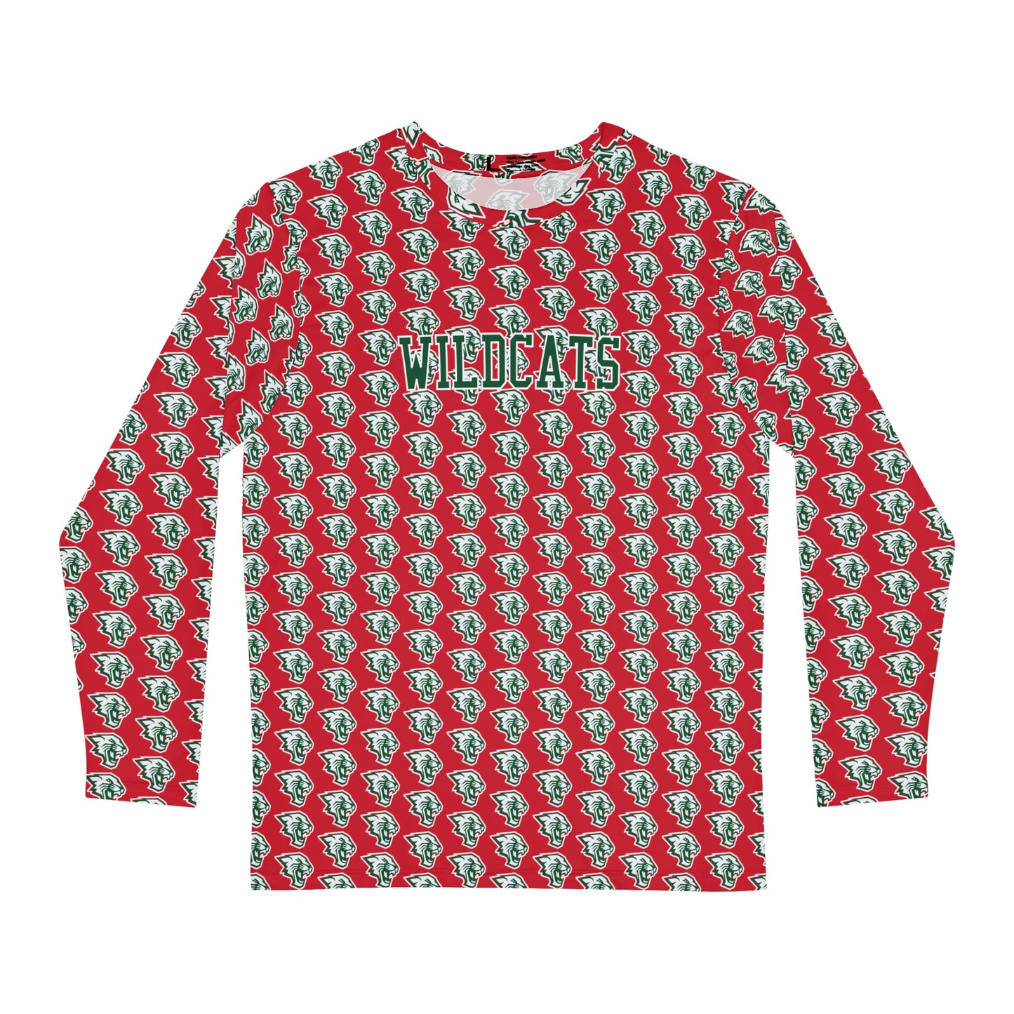 Salem Wildcats Pattern Men's Long Sleeve Shirt - Red