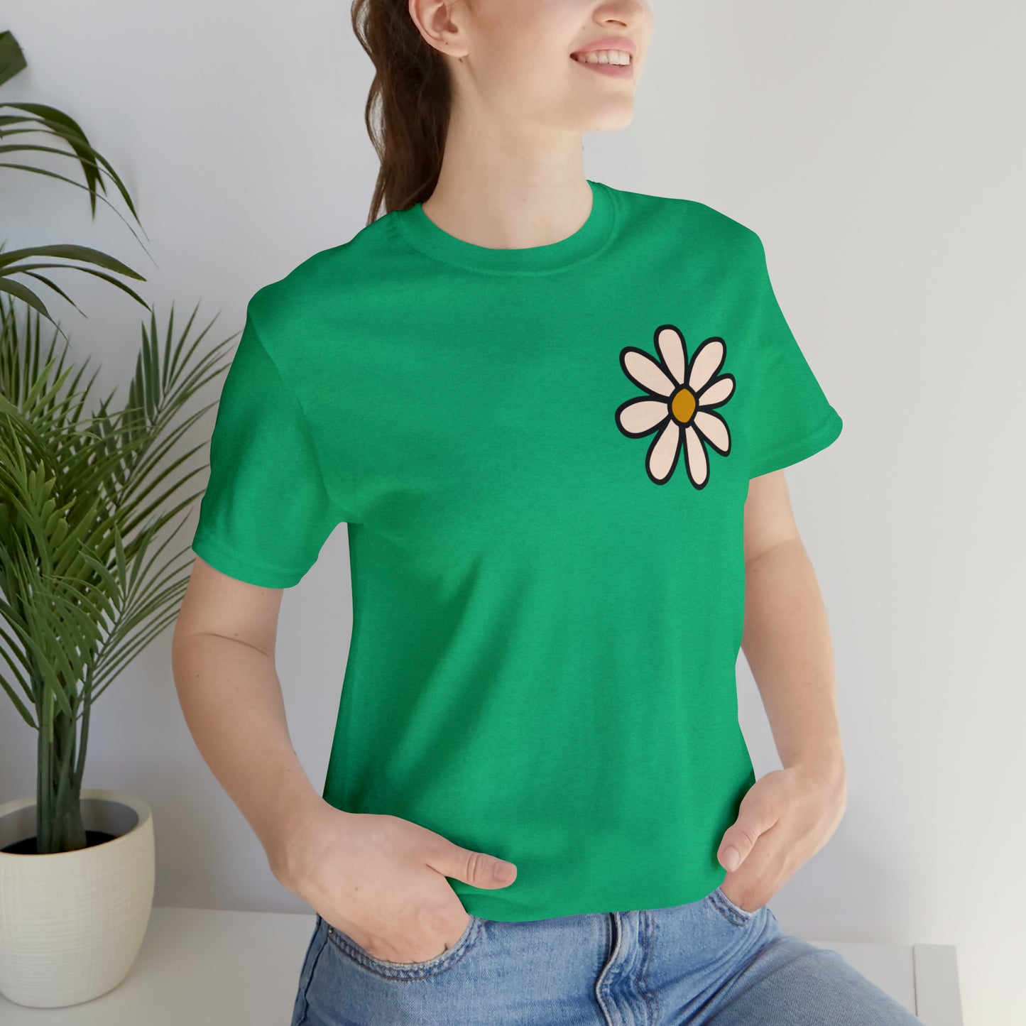 Distressed Daisy Love Like Jesus - Front and Back Design - T-Shirt