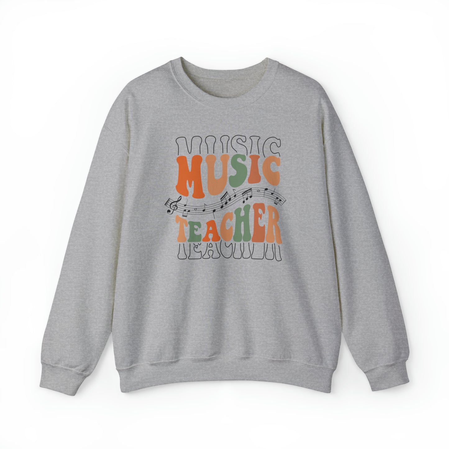 Music Teacher Multi-Line Heavyweight Crewneck Sweatshirt