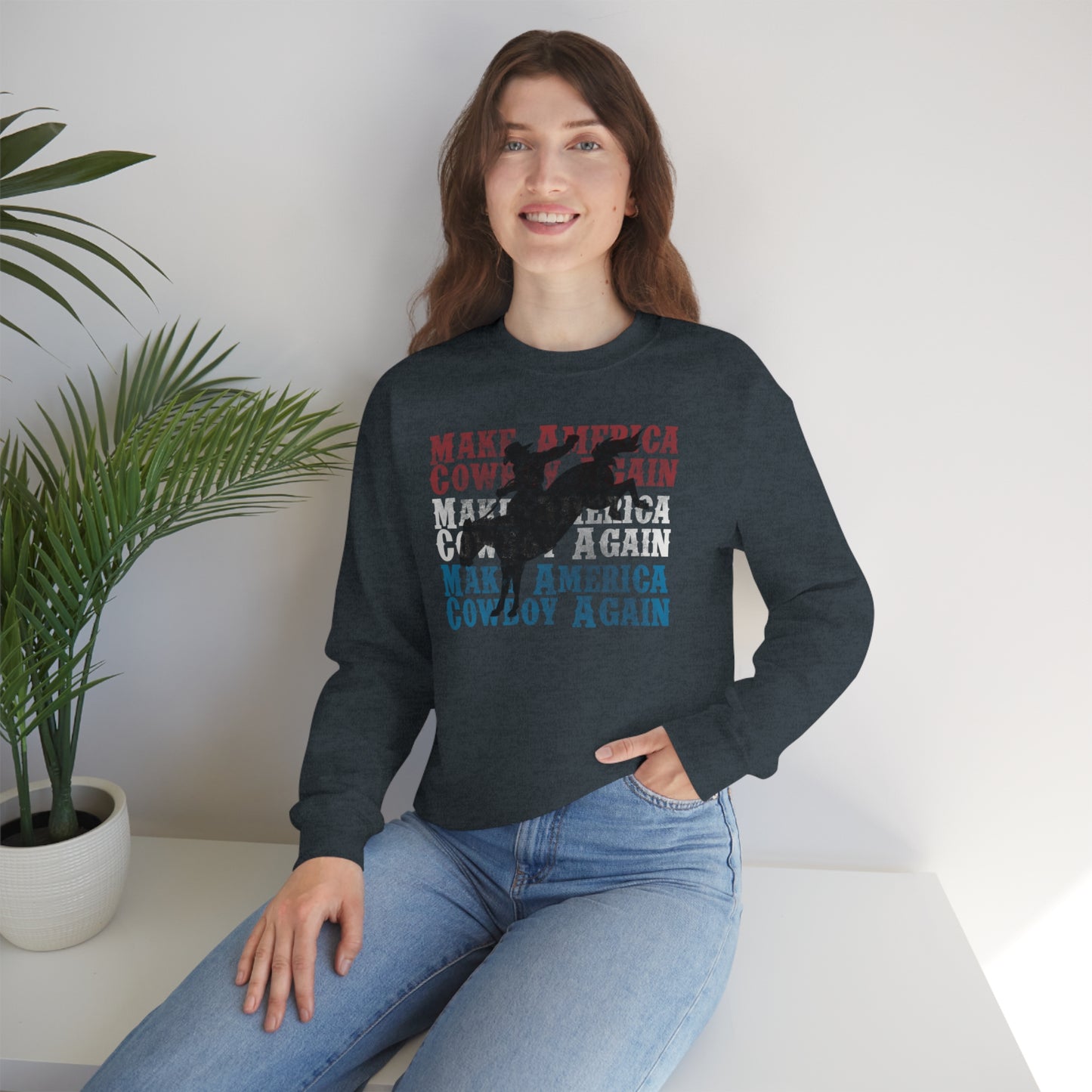 "Make America Cowboy Again" - Unisex Heavy Blend™ Crewneck Sweatshirt