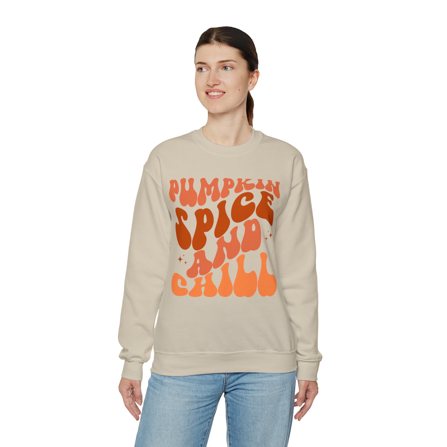 Pumpkin Spice and Chill Heavy Blend™ Crewneck Sweatshirt