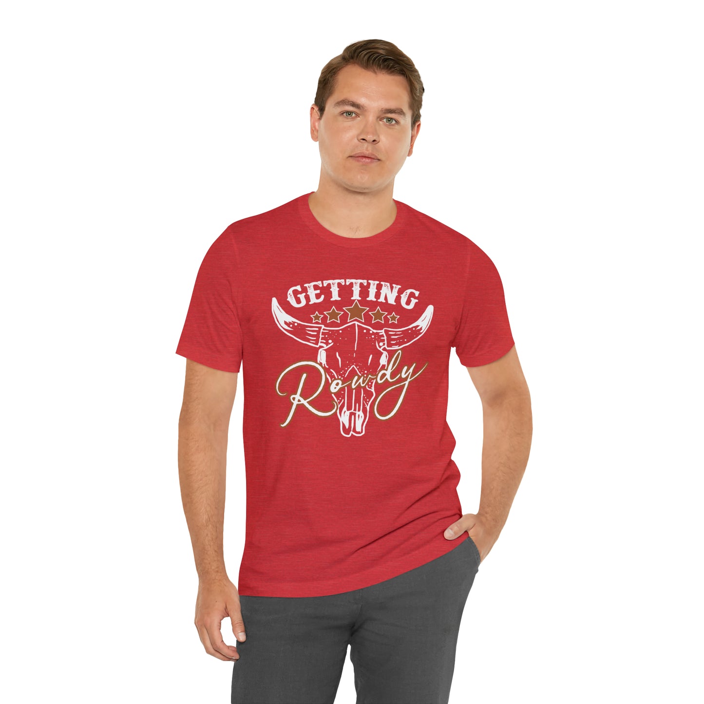 Vintage Getting Rowdy Party/ Bridesmaid/ Groomsman T-Shirt - White Ink