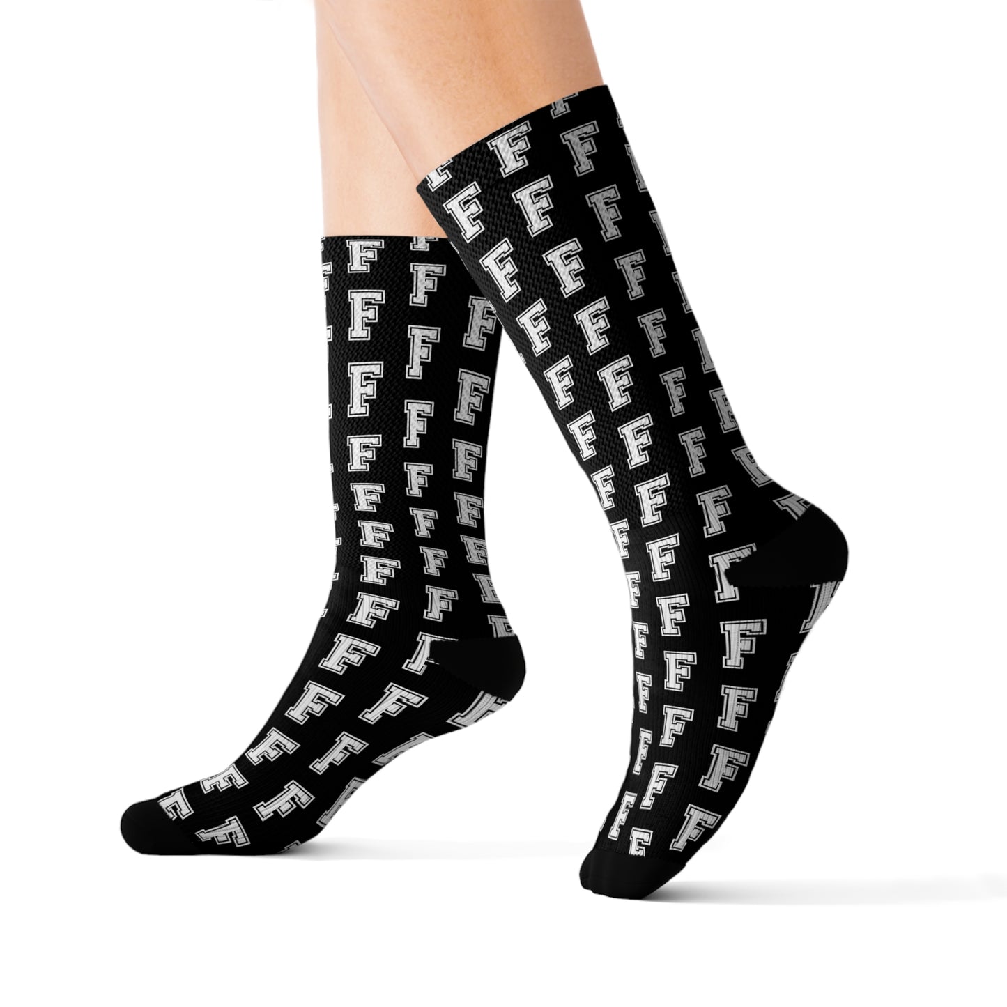 BLACK Freeburg Midgets Varsity F Sublimation Socks