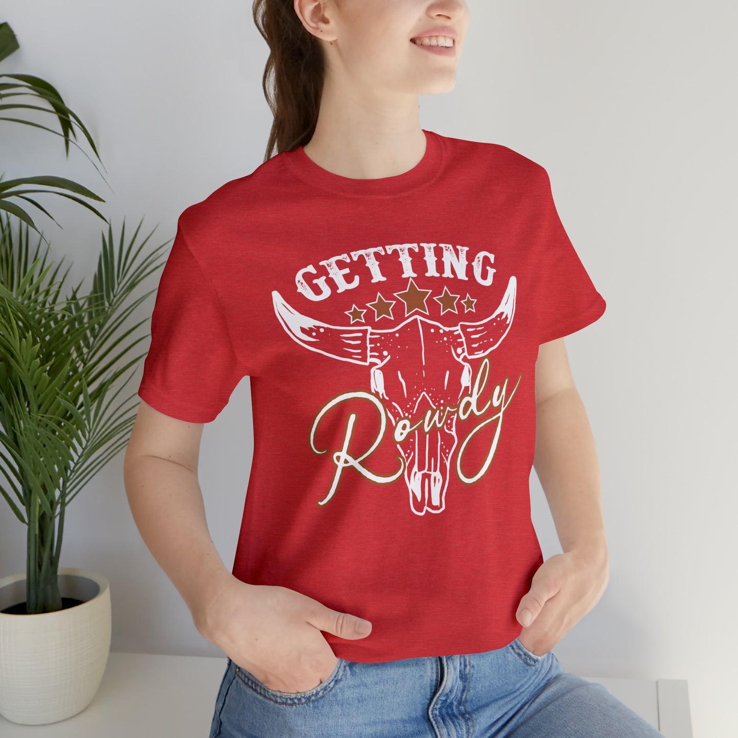 Vintage Getting Rowdy Party/ Bridesmaid/ Groomsman T-Shirt - White Ink