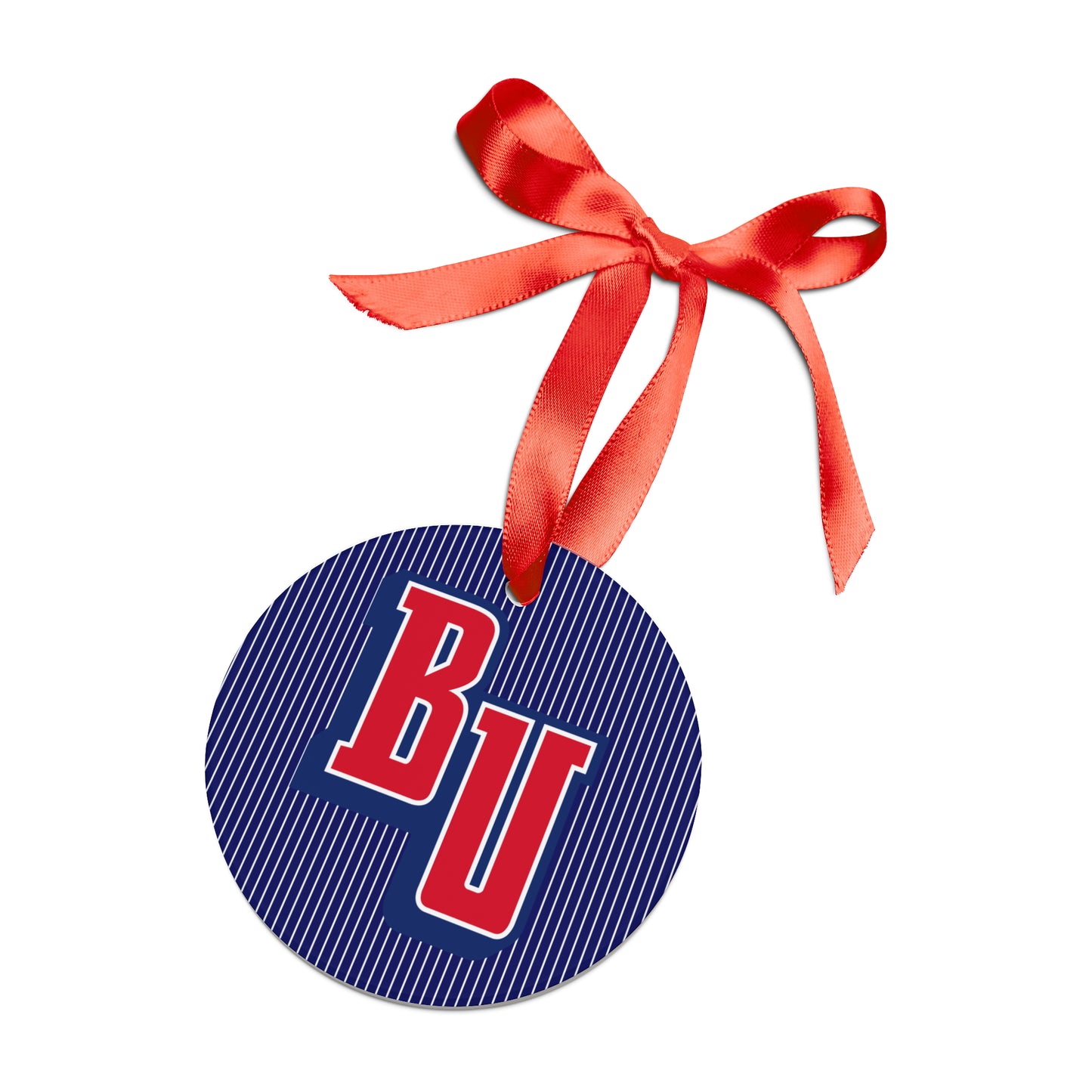 BU Belmont University Logo Ornament with Ribbon