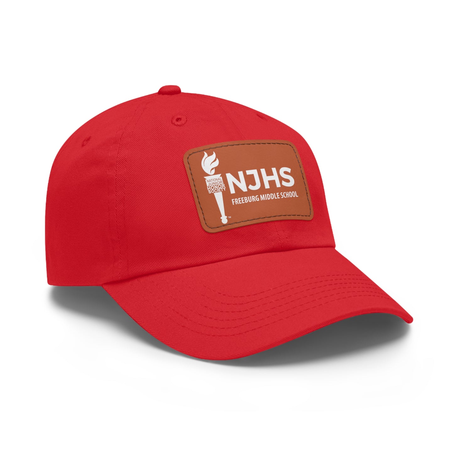 Freeburg Middle School White Torch Hat with Leather Patch