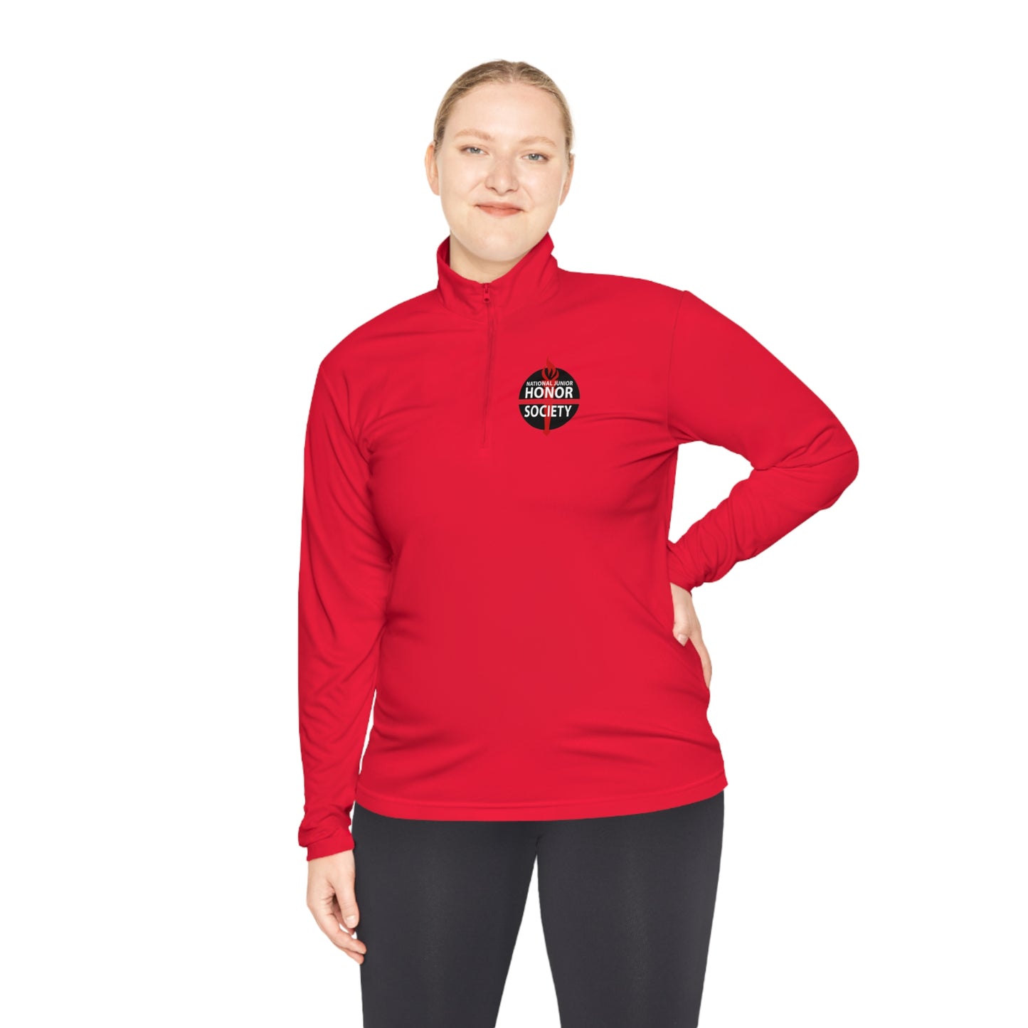 Freeburg Middle School NJHS Black and Red Design Unisex Quarter-Zip Pullover