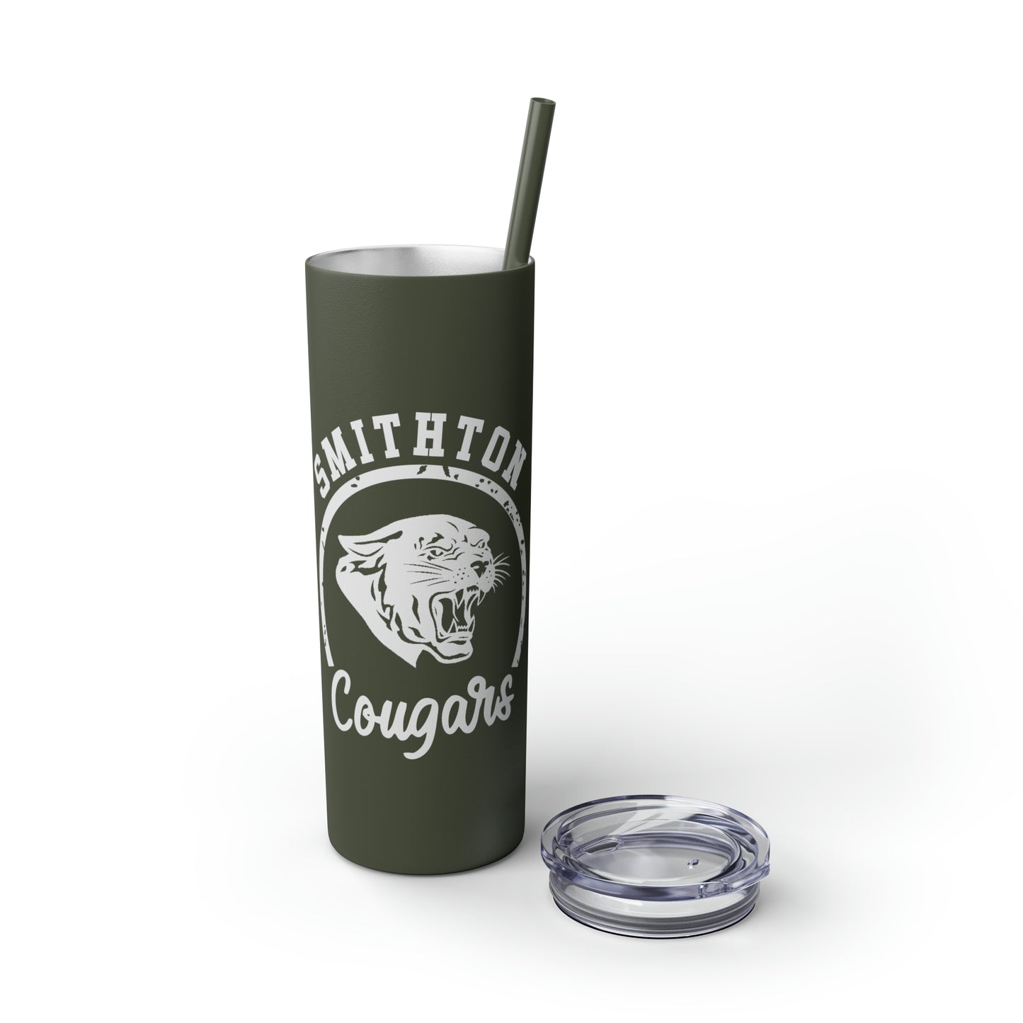 Smithton Cougars Skinny Tumbler with Straw, 20oz